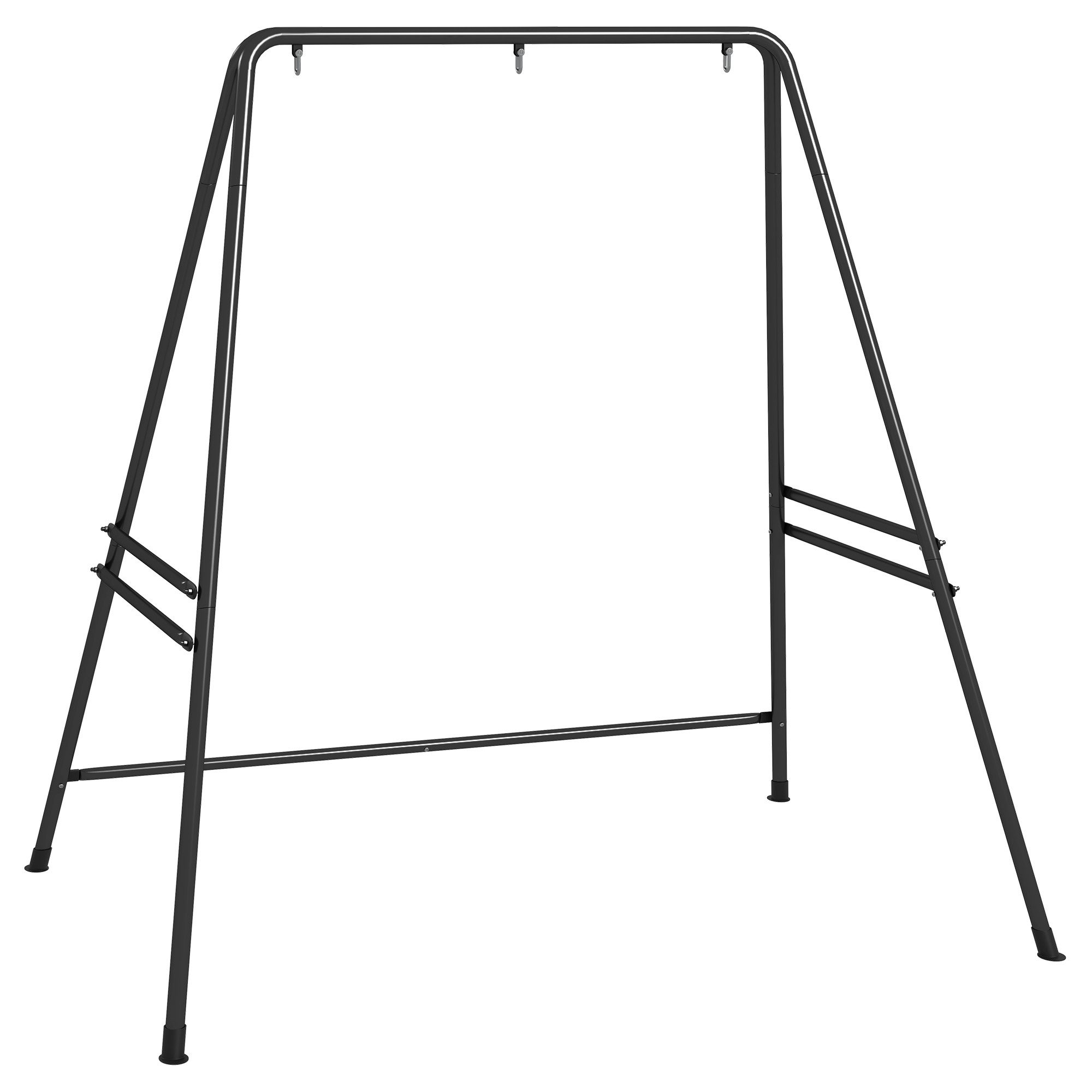 Outsunny Hängemattengestell aus Stahl Ständer für Hängestuhl max. 150 kg Belastbar, (Hängestuhlgestell, 1-St., Hängesesselgestell), Schwarz, 178 x 143 x 180 cm