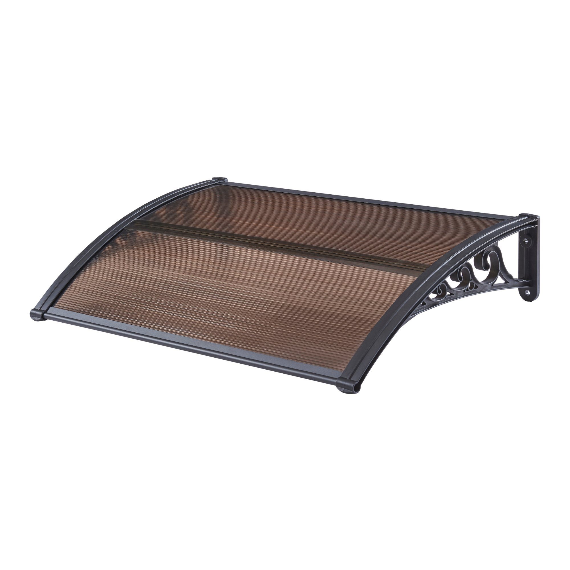 en.casa Vordach, »Mellerud« Überdachung 100 x 60 cm Schwarz/Braun günstig online kaufen