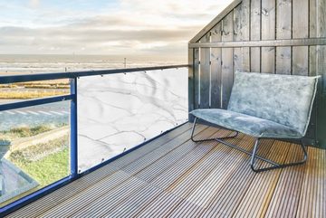 MuchoWow Balkonsichtschutz Marmor - Weiß - Linie - Muster - Luxus - Marmoroptik (1-St) Balkonbanner, Sichtschutz für den Balkon, Robustes und wetterfest