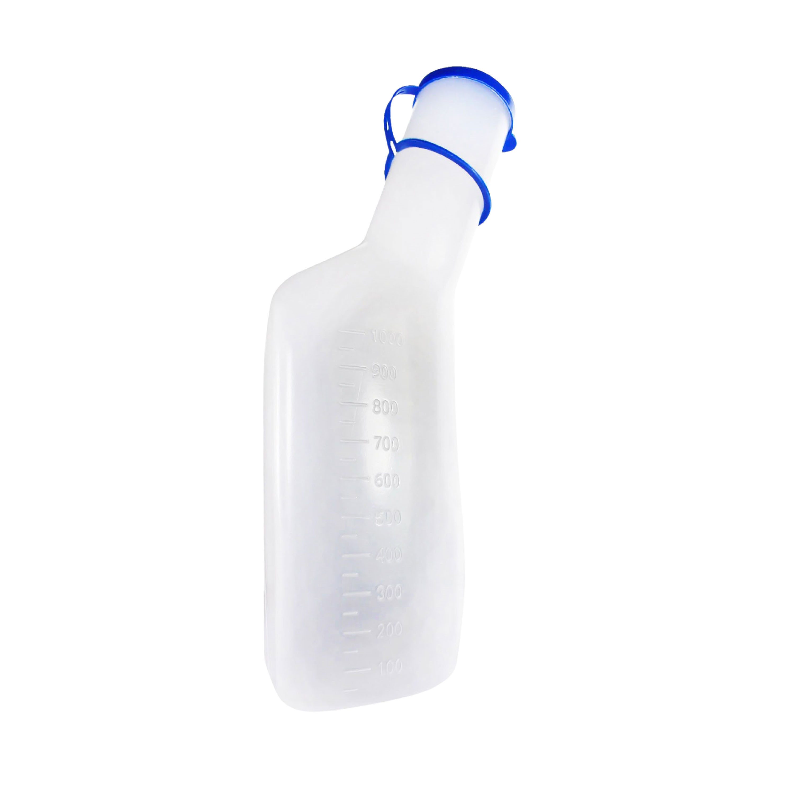 Medi-Inn Urin-Flasche PP 1000 ml für Männer milchig, N15554-KUG (Set, mit Betthalter und Reinigungsbürste)