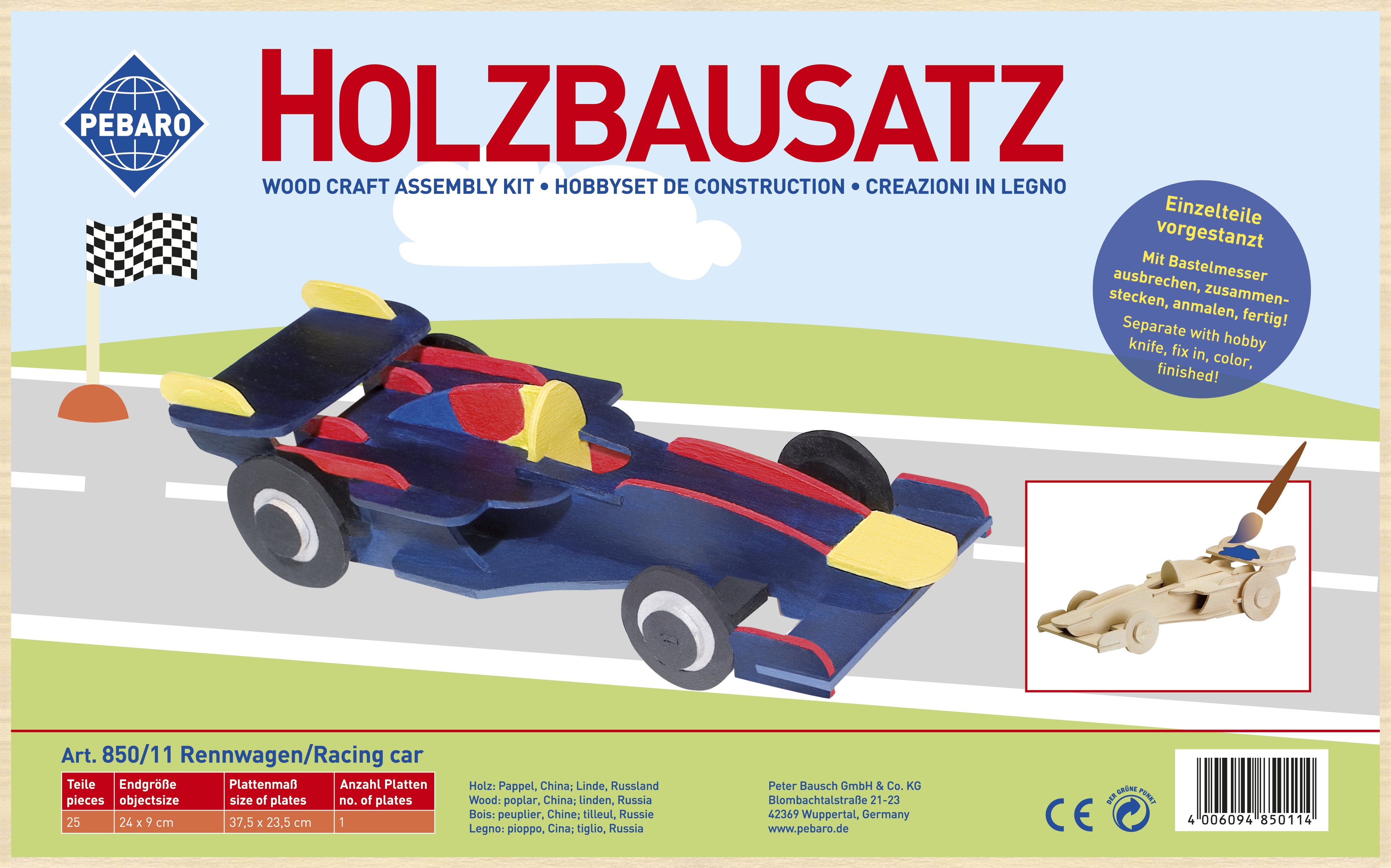 Pebaro 3D-Puzzle Rennwagen, neu, 850/11, 25 Puzzleteile günstig online kaufen