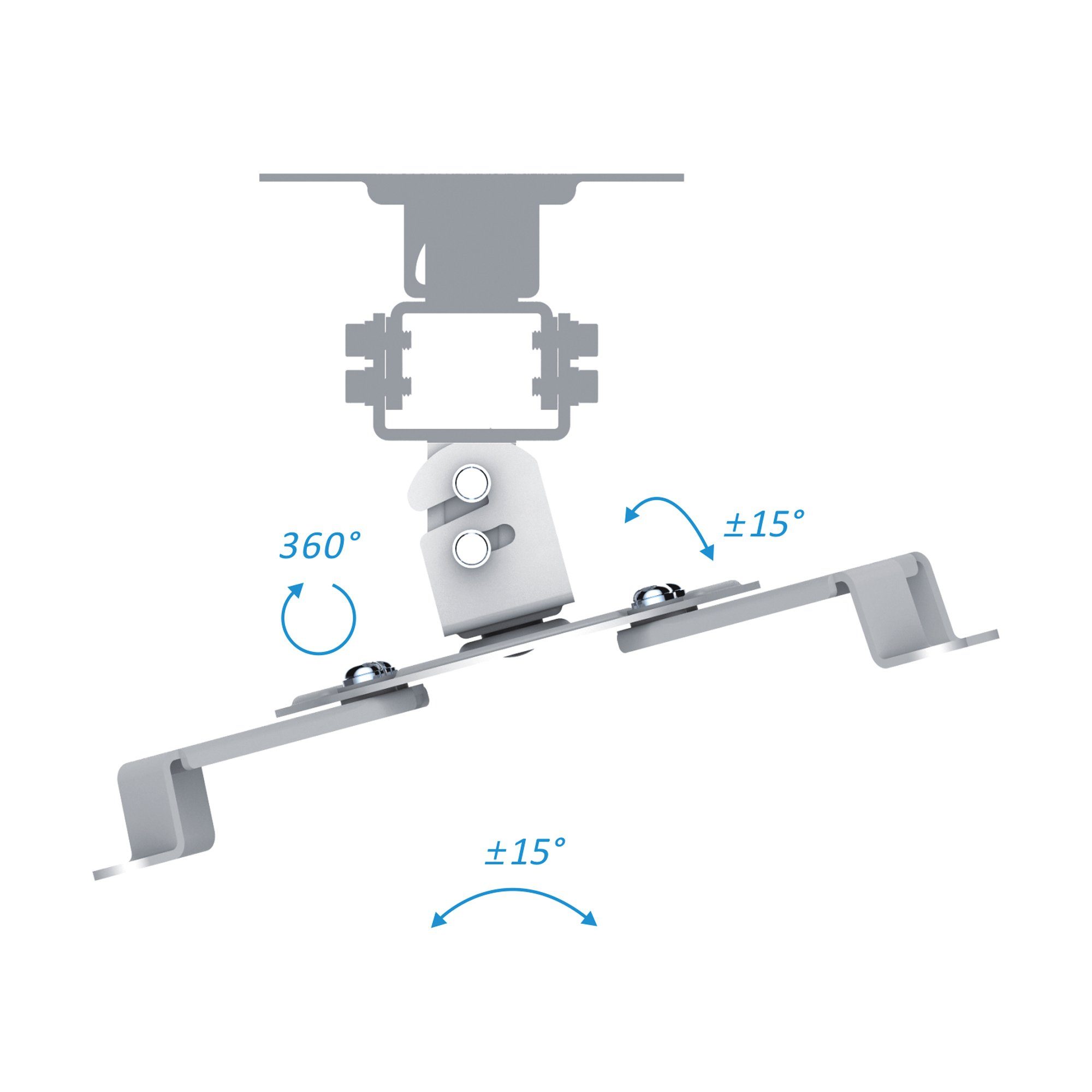 PureMounts Beamer-Deckenhalterung PureMounts PM-SPIDER-10W - Neigbare und schwenkbare Deckenhalterung