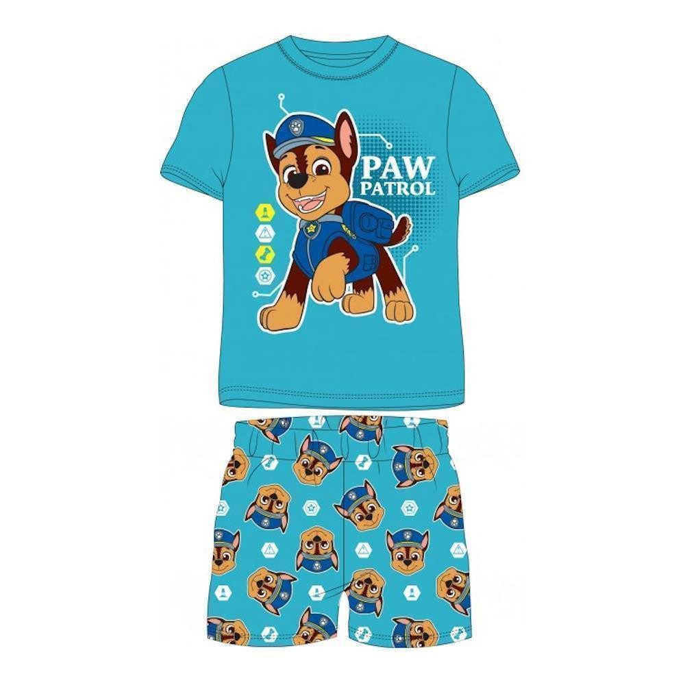 PAW PATROL Pyjama Jungen-Pyjama PAW Patrol „Chase“ kurz, Blau & Marineblau, Gr. 98-12 (Set, 2 tlg)