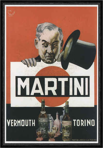 Kunstdruck Martini Vermouth Torino 1930 Werbeposter Aperitif Kunstdruck Faks_Werb, (1 St)