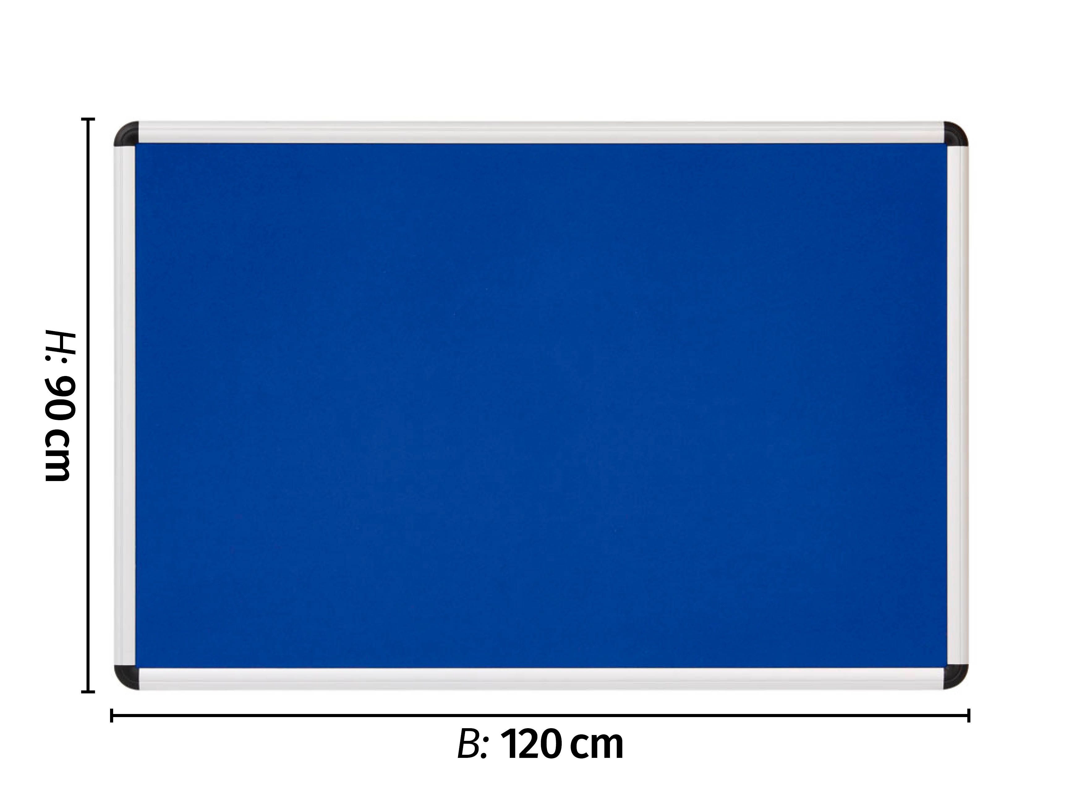 Betzold Tafel Textiltafel blau, mit Alurahmen