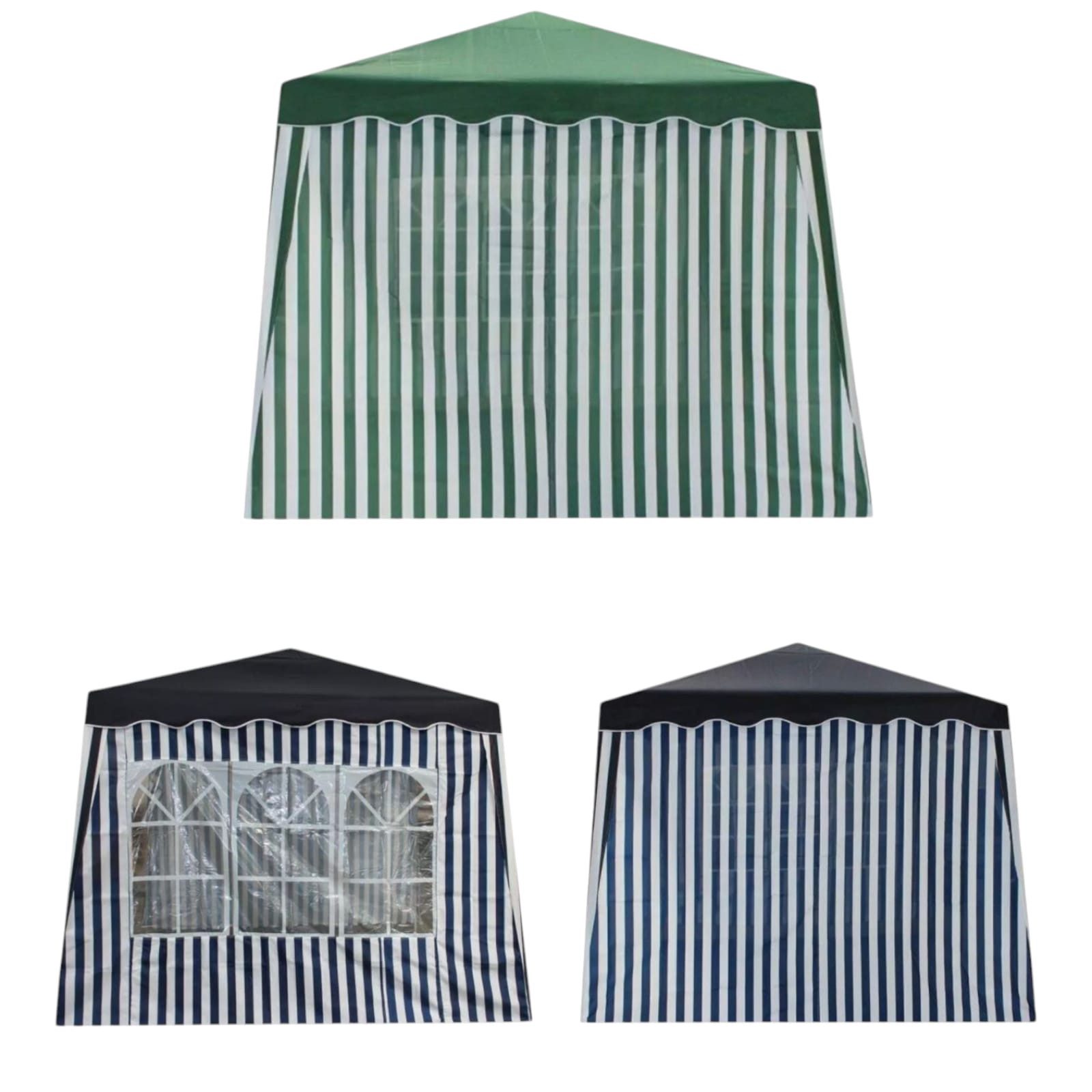 KEINerlei® Pavillonseitenteil 2 Seitenteile für Pavillon Set 3x3m Wasserabweisend Ohne Fenster Blau