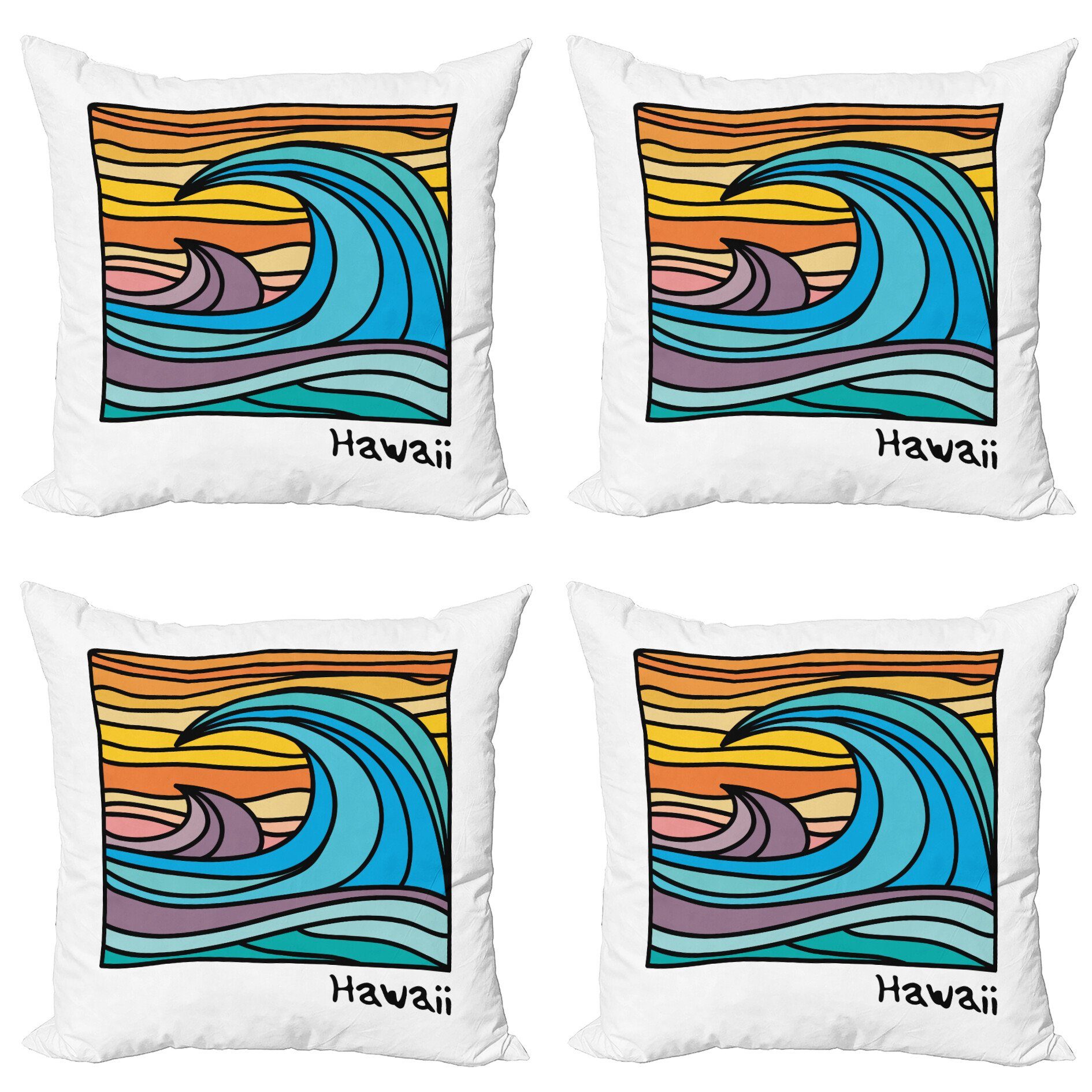 Kissenbezüge Abakuhaus Doppelseitiger Hawaii Ozean-Wellen-Kunst Stück), Accent (4 Modern Digitaldruck, Abstrakte