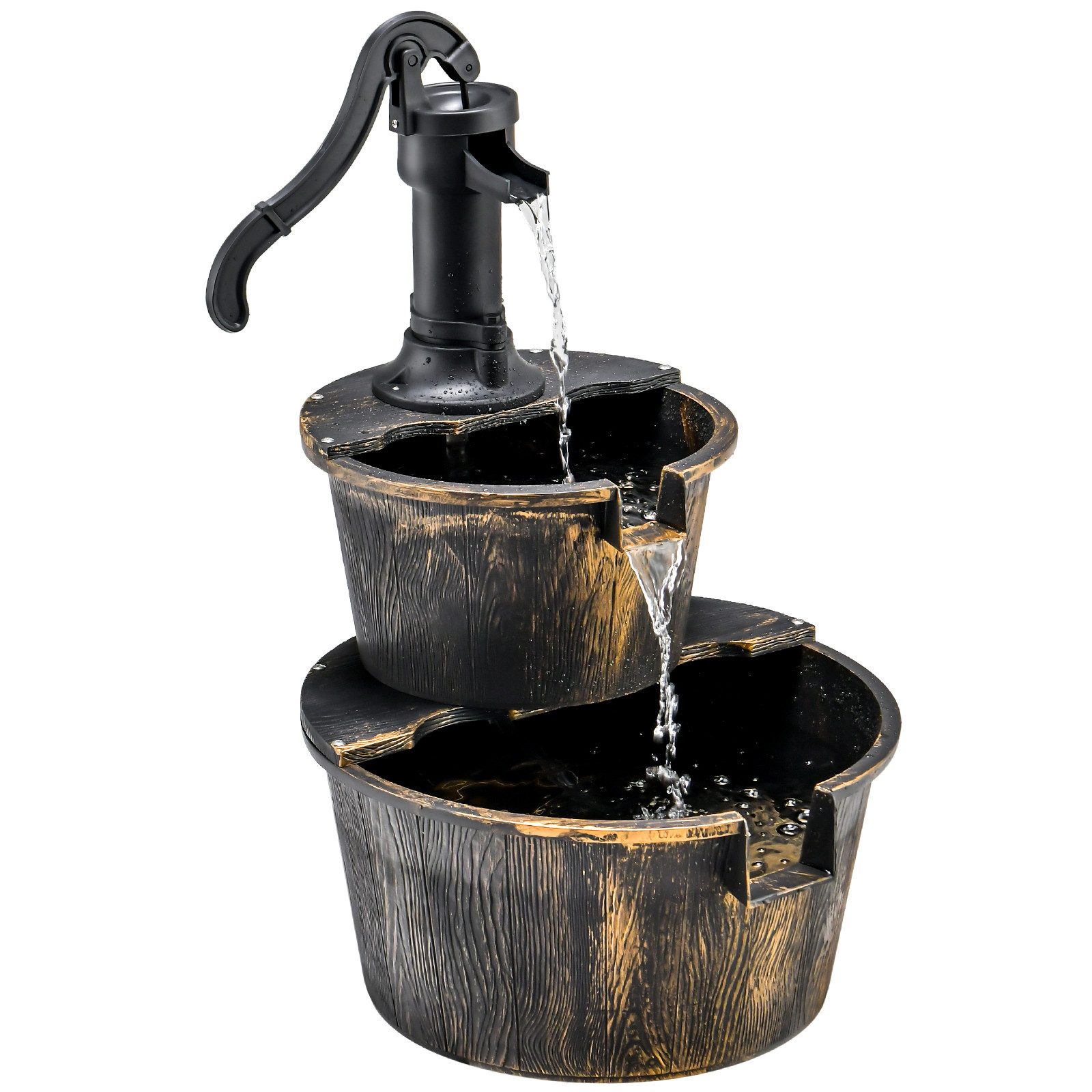 KOMFOTTEU Gartenbrunnen Springbrunnen, Zierbrunnen mit Wasserpumpe