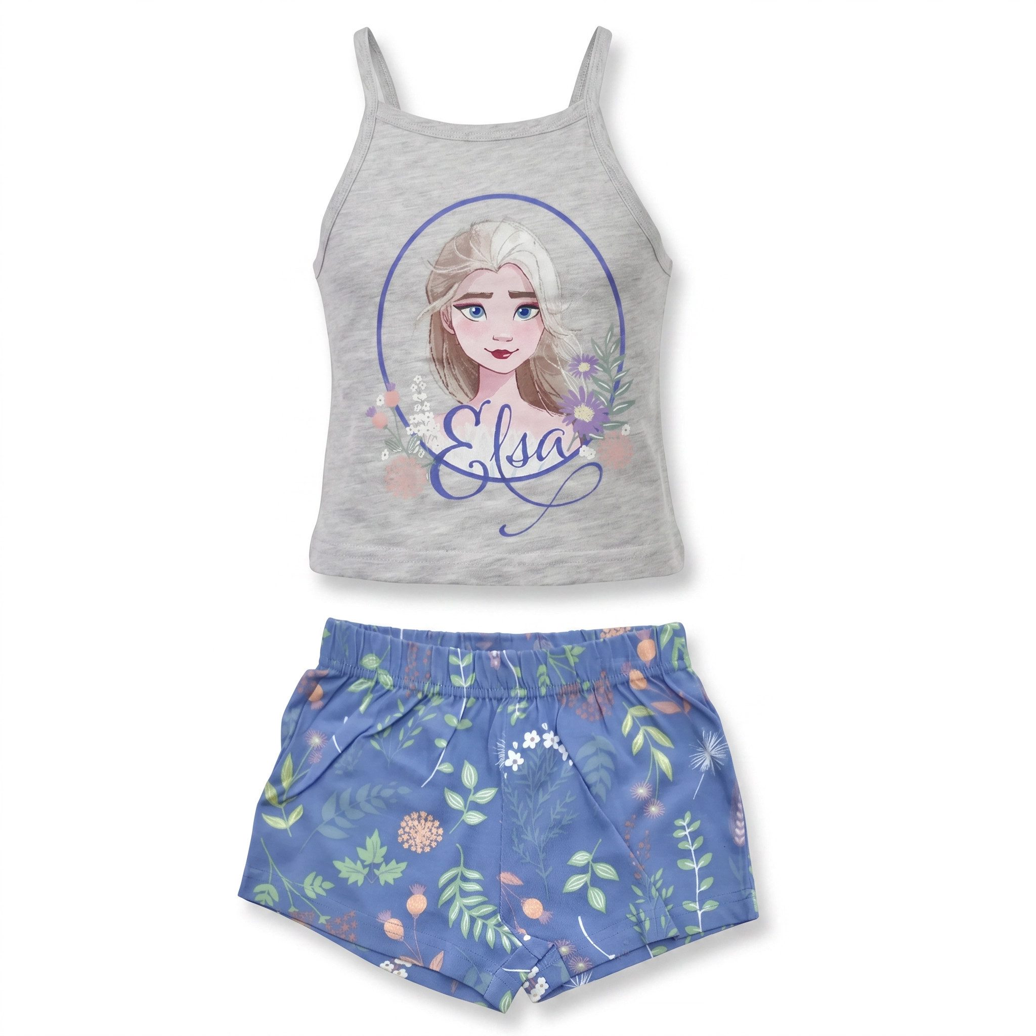 Disney Schlafanzug Disney Die Eiskönigin Elsa Kinder Schlafanzug Pyjama Shirt Shorts (2 tlg) Gr. 104 bis 128