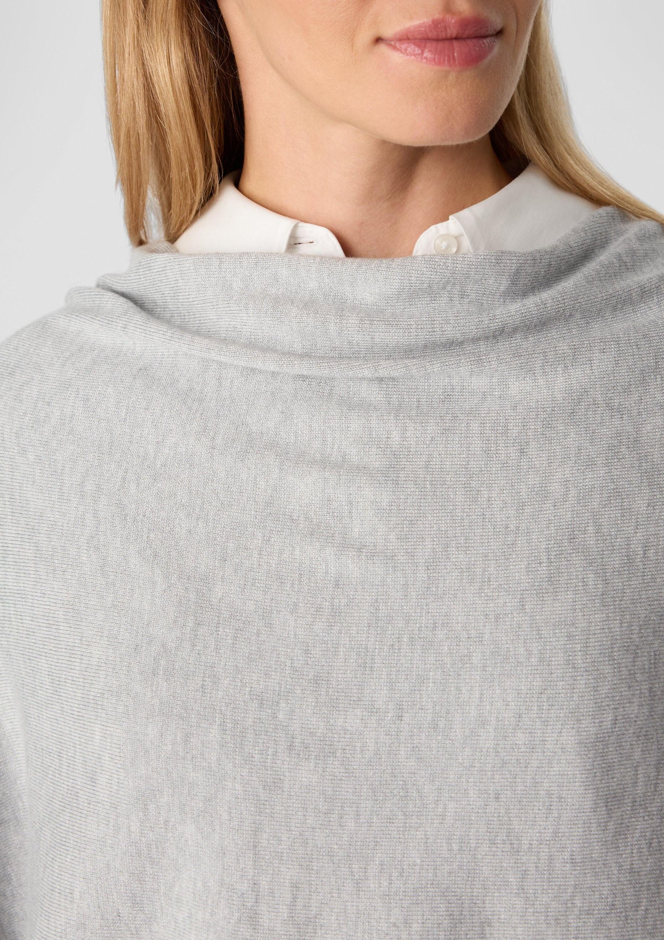 comma Poncho Indoor-Poncho Weicher Feinstrick-Poncho mit Quasten