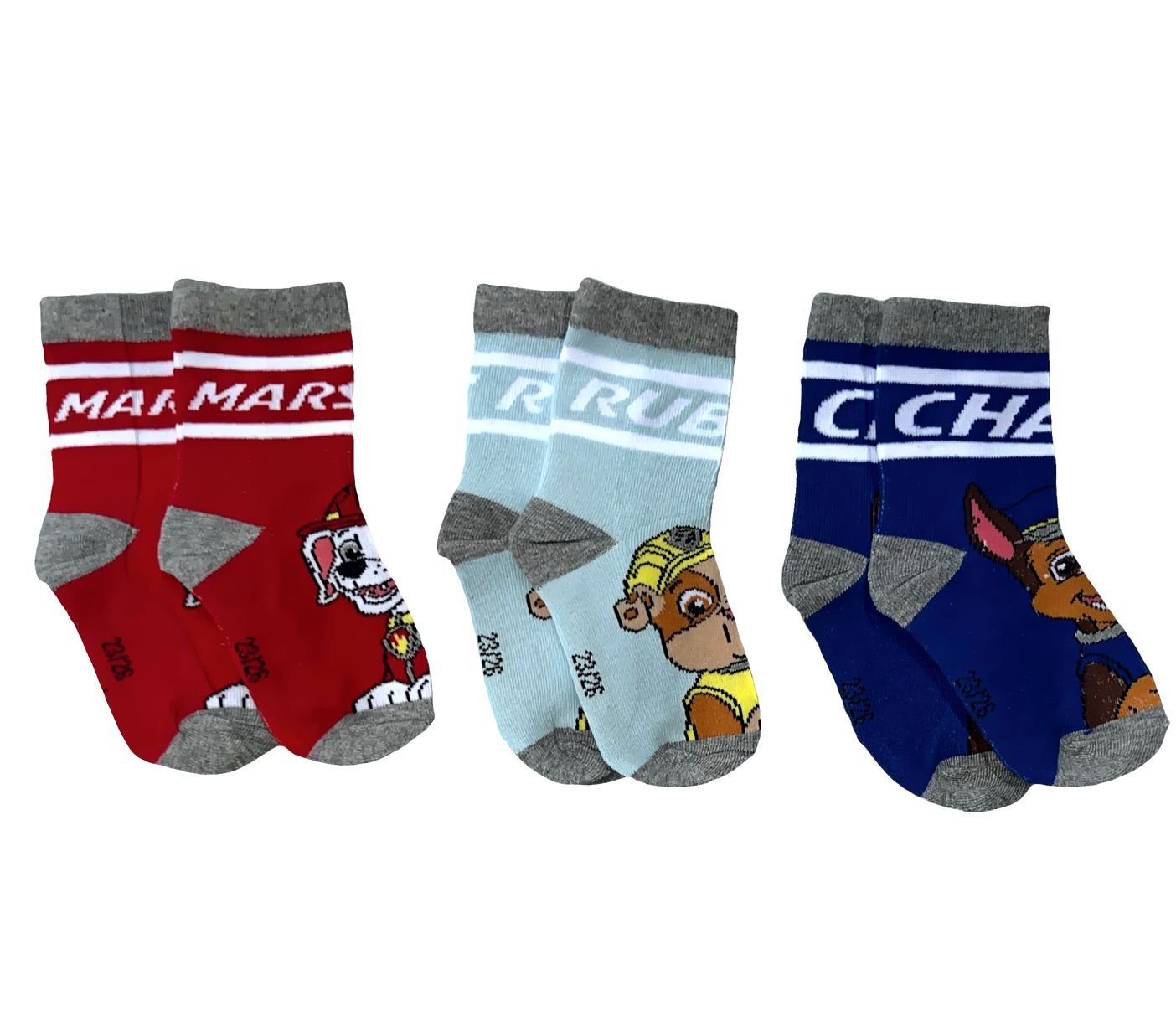 PAW PATROL Freizeitsocken PAW PATROL Socken Set 6 Paar Kindersocken Kinder Strümpfe für Jungen 2x 3er Pack Socken Kinder