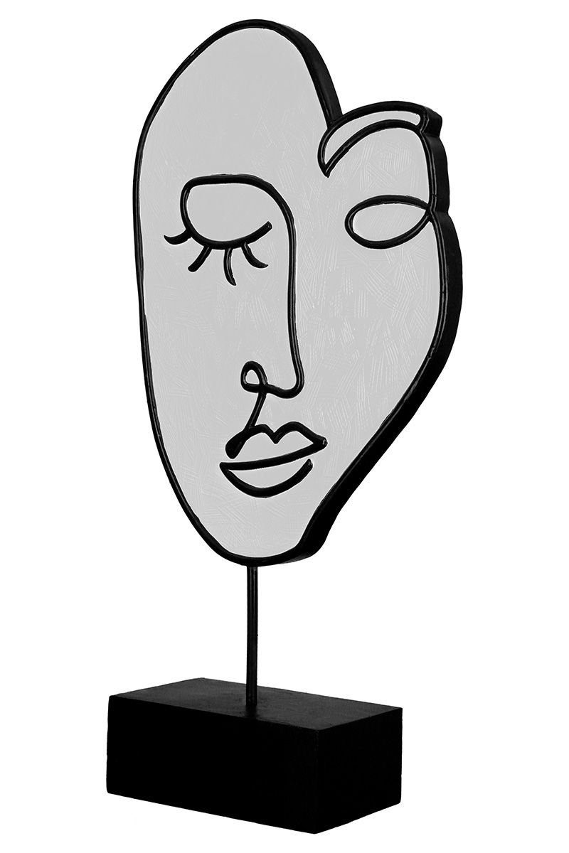 weiß, Set MF 2-er Gesicht Skulptur Dekoobjekt schwarz GILDE Moderne \