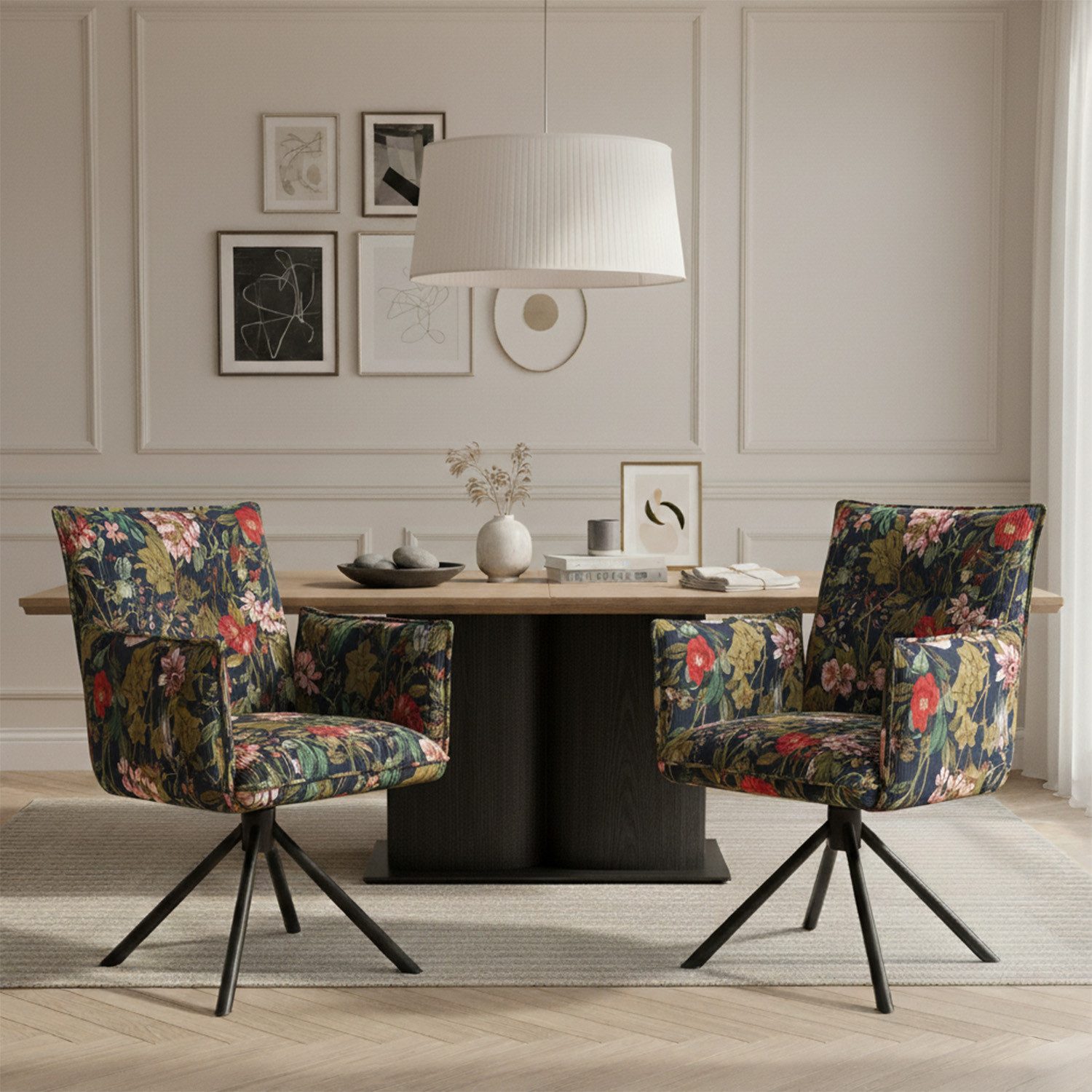 DUBI Möbel Polsterstuhl Mika-Nevio 2er-Set, Federkern, pulverbeschichtet, 3 günstig online kaufen