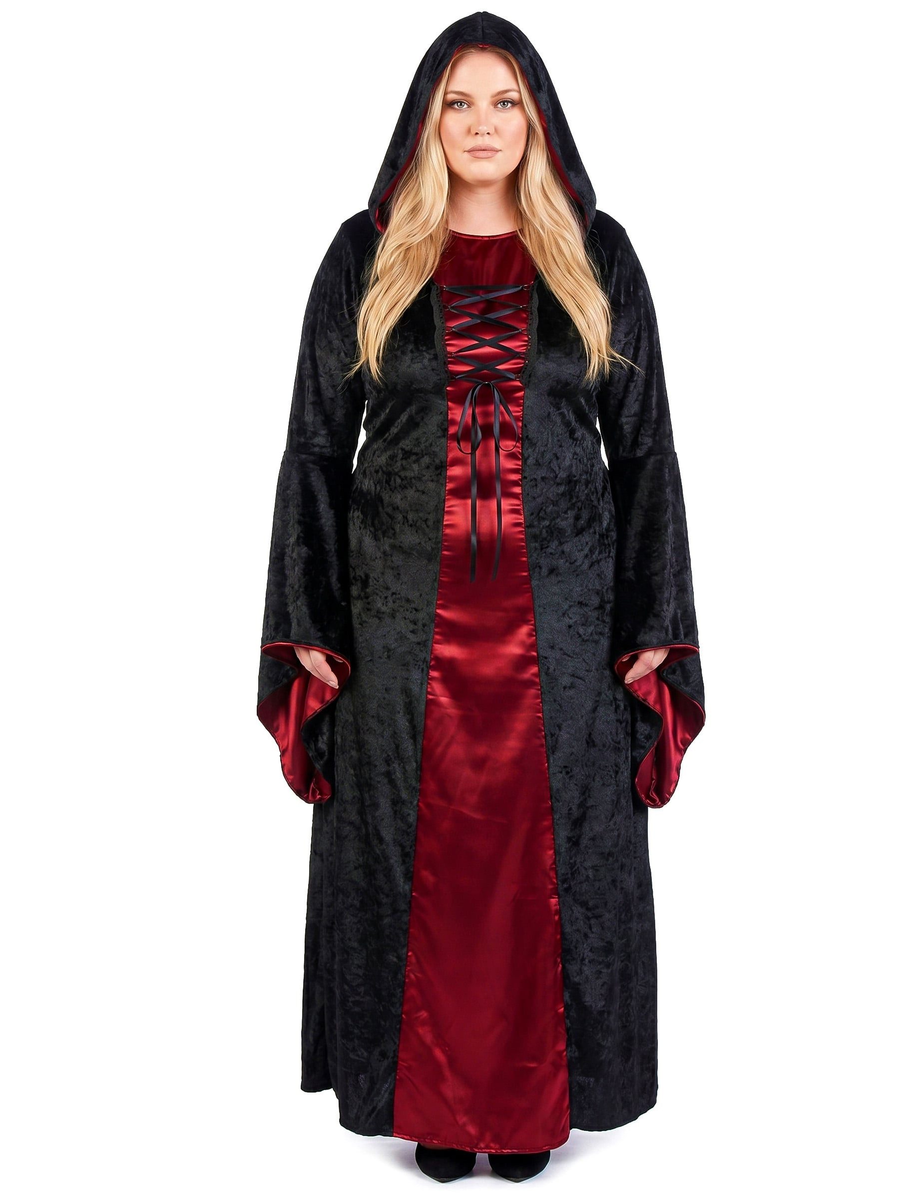 Kostüm Elegantes Hexenkostüm in Übergrösse für Damen rot-schwarz