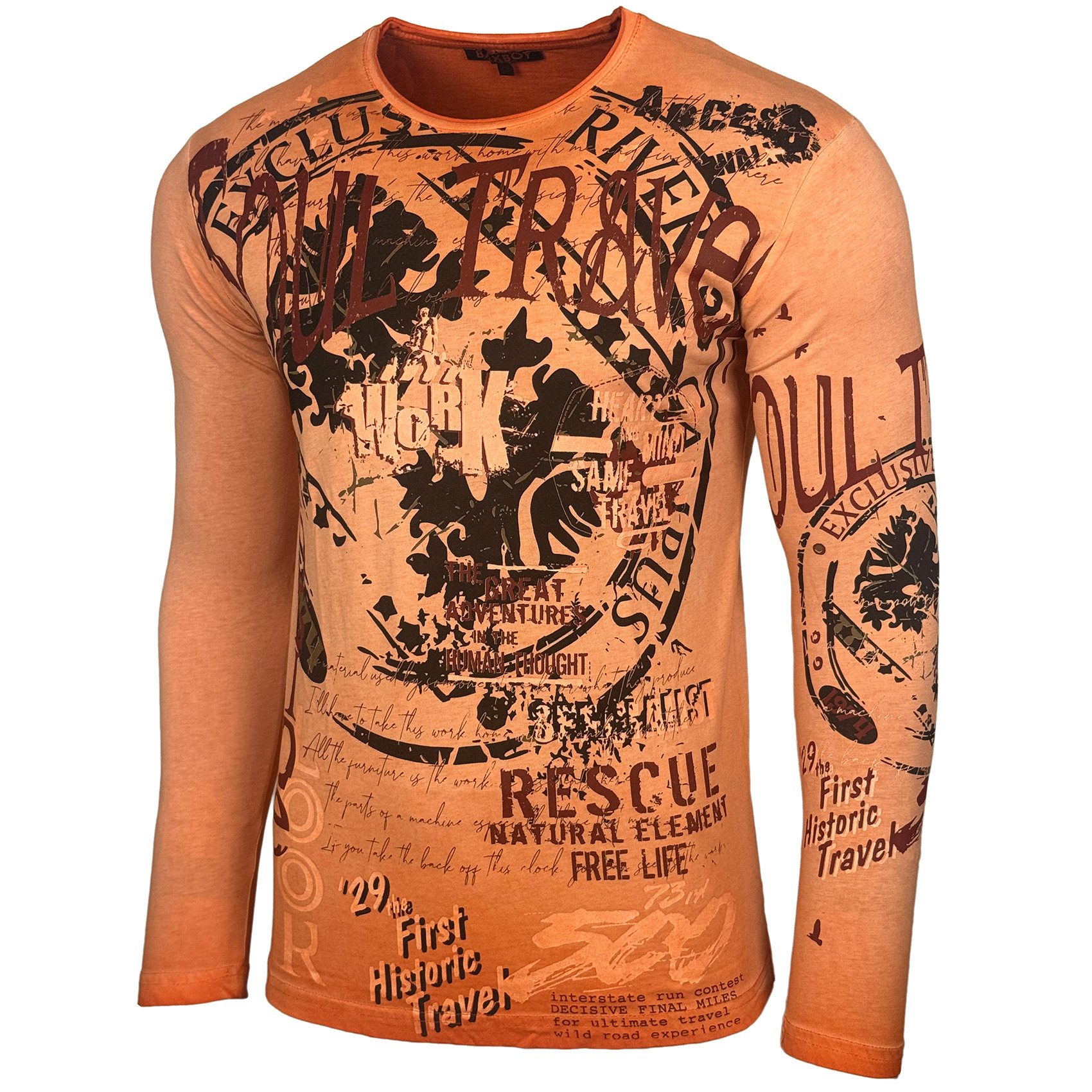 Baxboy Longshirt Herren Longsleeve T-Shirt Moderner Männer Langarmshirt B-7 günstig online kaufen