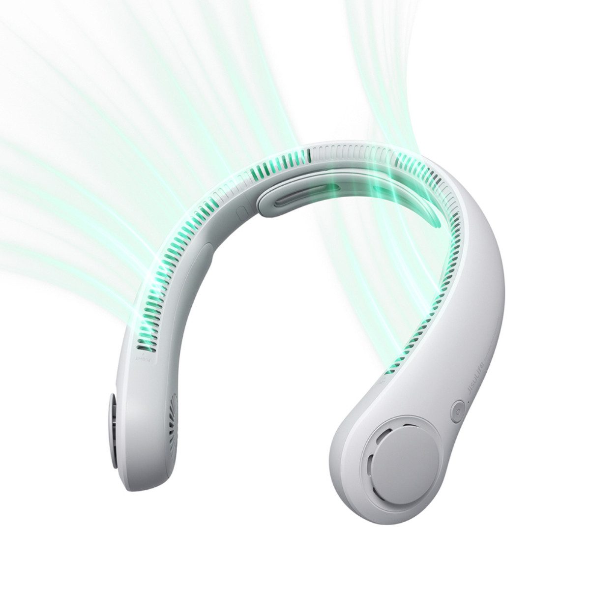 Jisulife Akku-Ventilator Nackenventilator 4, 5000mAh Nackenventilator mit flexiblem Silikondesign