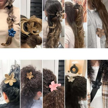 FIDDY Haarklammer 6 Stück Blumen-Haarklammern, rutschfest, matt, Haarspangen für Damen, 6-tlg.