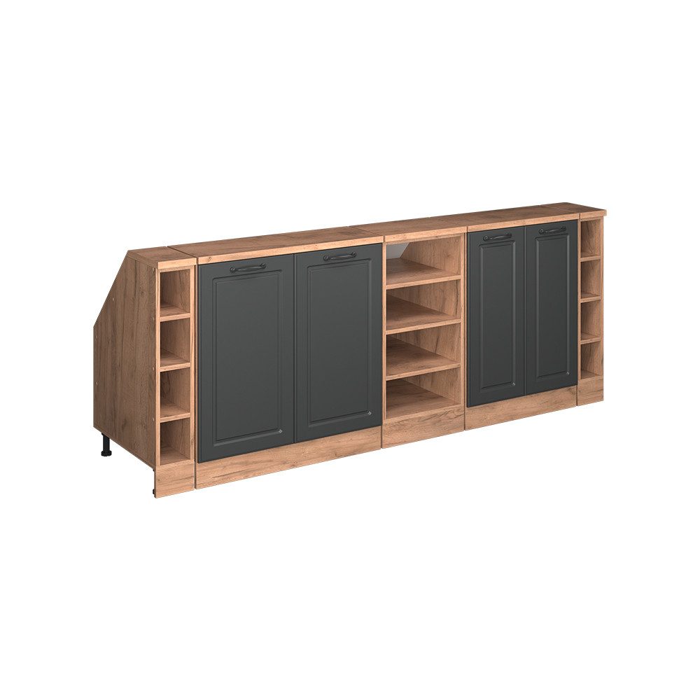 Vicco Kommode Rion, Anthrazit Landhaus/Goldkraft Eiche, 210 cm 5er Set Schrankkor... (5 St)