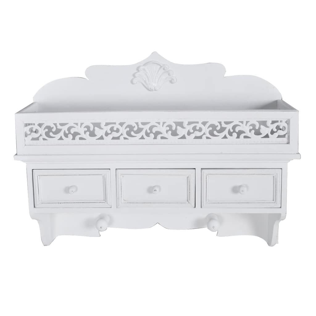 vidaXL Regal Wandgarderobe mit 3 Schubladen 2 Kleiderhaken