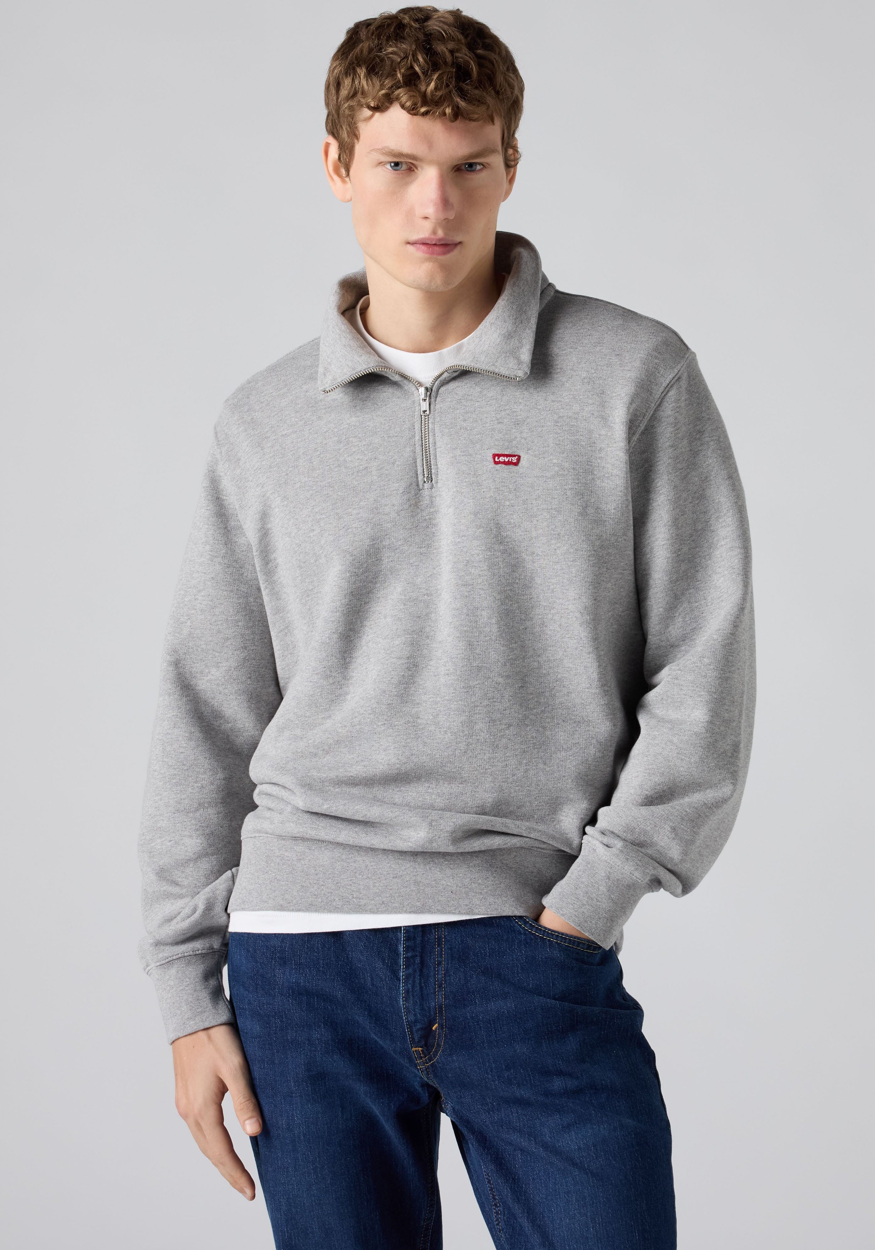 Levi's® Sweatshirt ORIGINAL HM 1/4 ZIP mit Troyer-Kragen und Logo-Stickerei