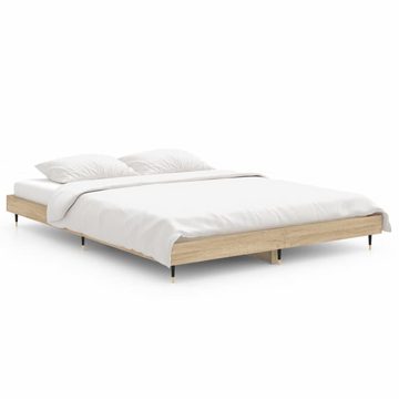 furnicato Bett Bettgestell Sonoma-Eiche 135x190 cm Holzwerkstoff