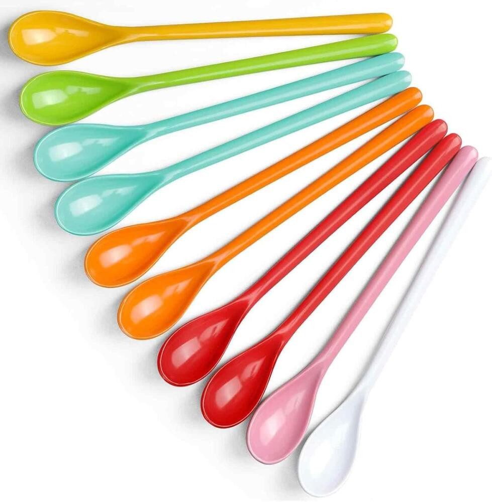 FELIXLEO Espressolöffel 10 Stück langer Plastik Kaffeelöffel wiederverwendbar für Eis Joghurt (20 Stück)