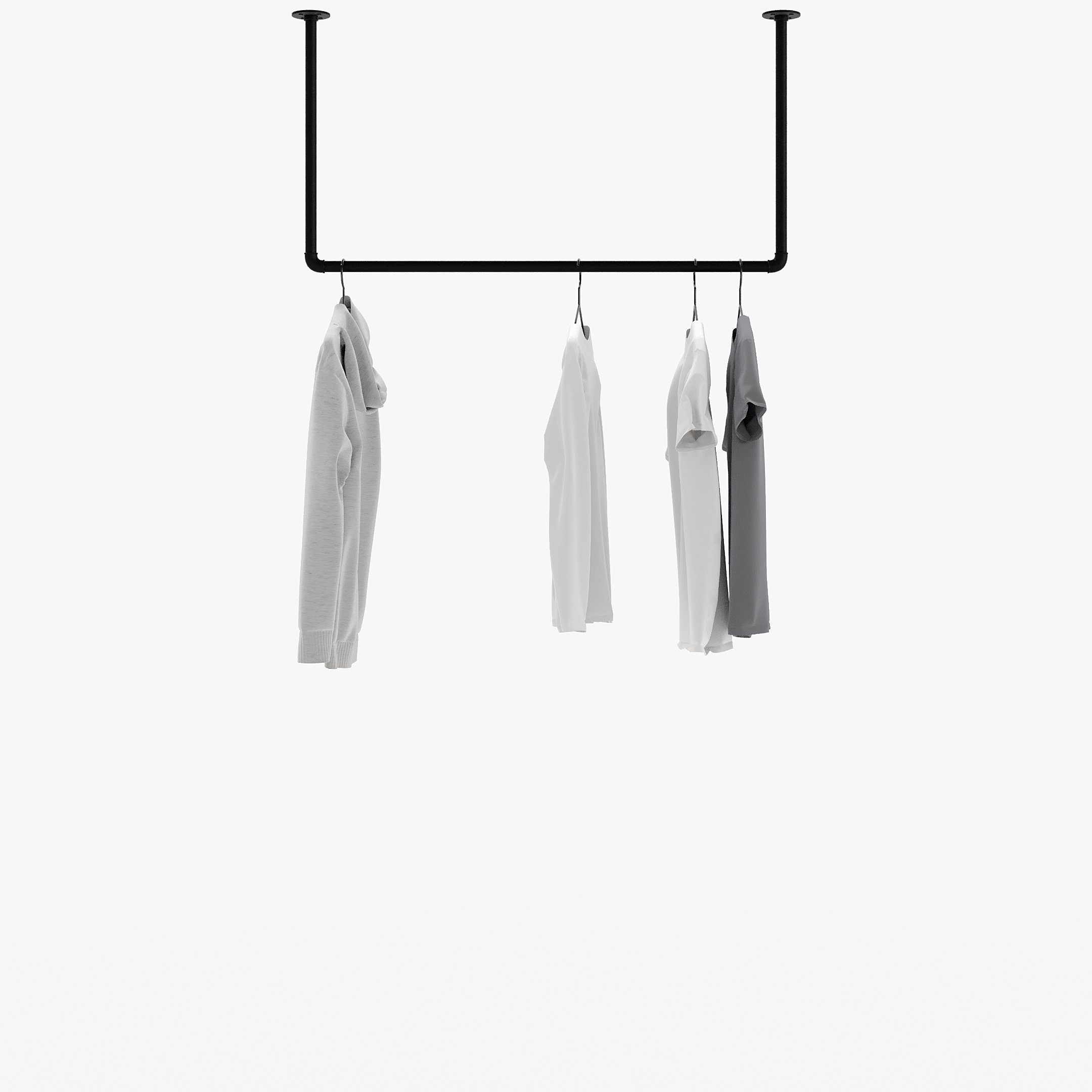 pamo. design Garderobenstange HANG, (zur Deckenmontage), Offene Garderobe für den Eingangsbereich oder als Handtuchhalter