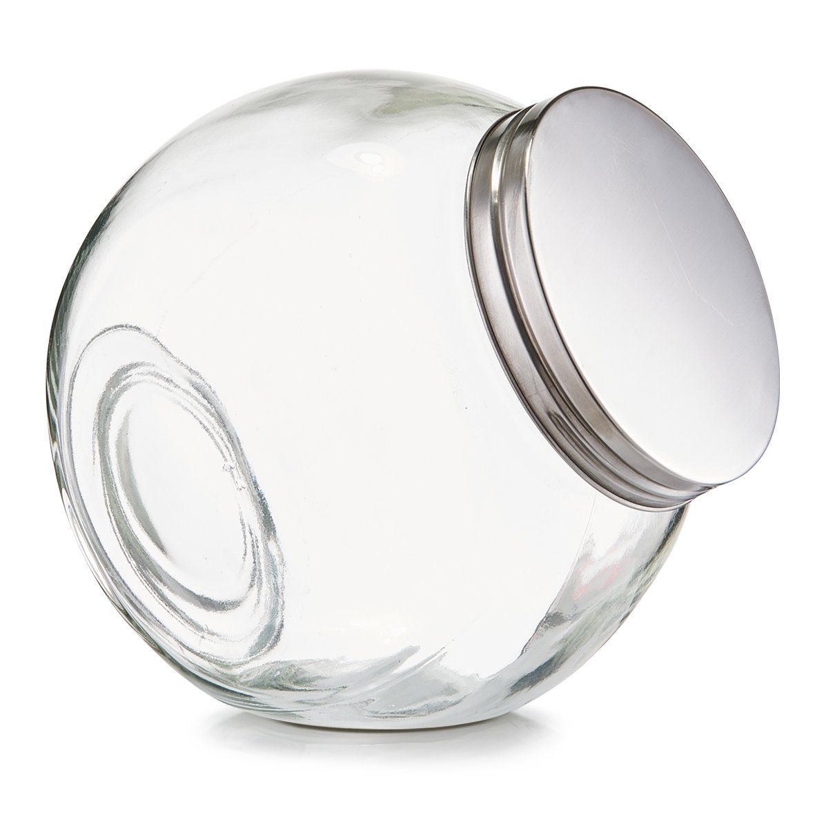 Zeller Present Vorratsglas Vorratsglas "Candy, Glas/Edelstahl 410, 1200 ml, Glas/Edelstahl 410, transparent, 15 x 10,5 x 15 cm