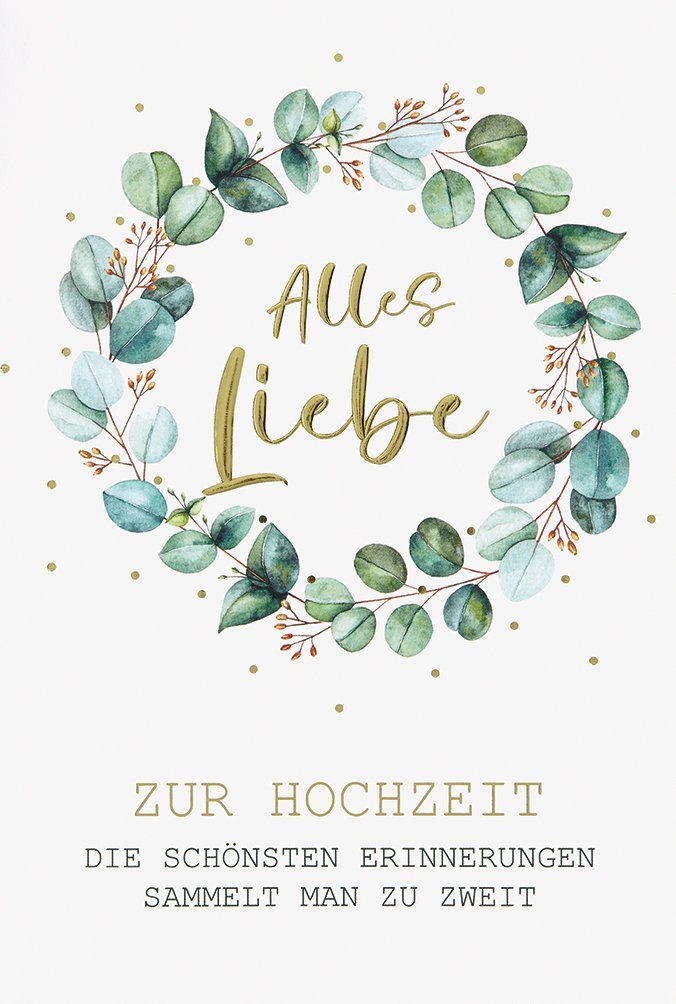 BSB Grußkarten Hochzeit - Glückwunschkarte im Format 11,5 x 17 cm mit Briefumschlag
