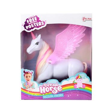 Toi-Toys Actionfigur Einhorn Spielfigur mit beweglichen Flügeln und Kopf