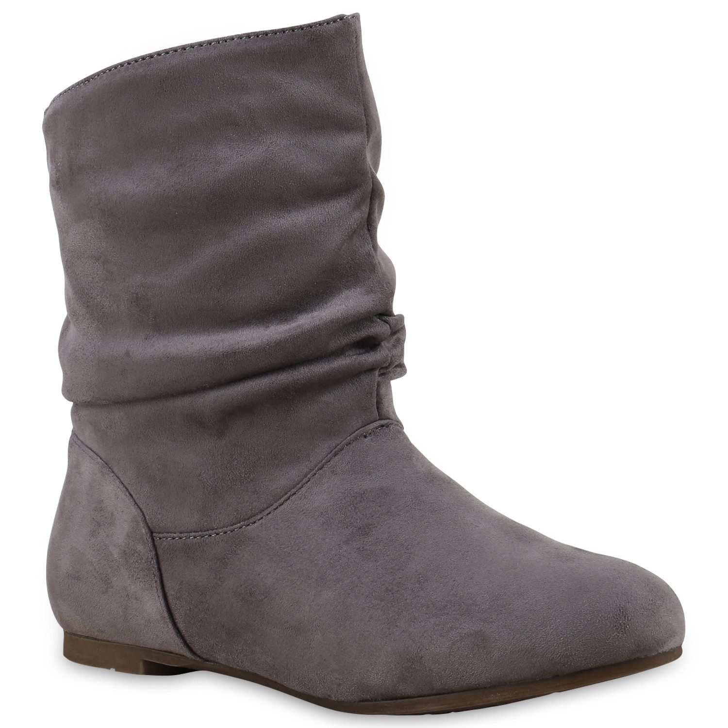 VAN HILL 812201 Schlupfboots Damen Schlupfstiefel Leder-Optik Stiefeletten Bequeme