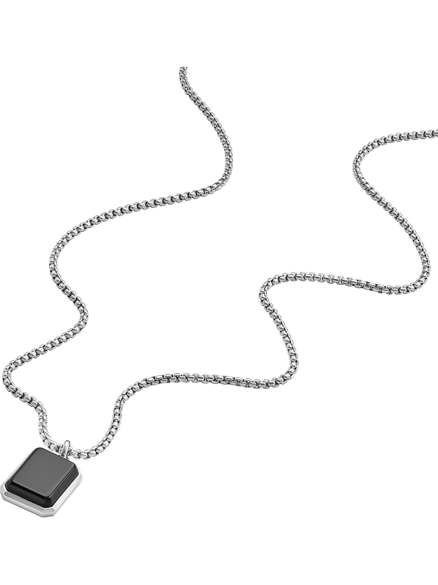 Fossil Collier Fossil Herren-Kette Edelstahl Achat günstig online kaufen