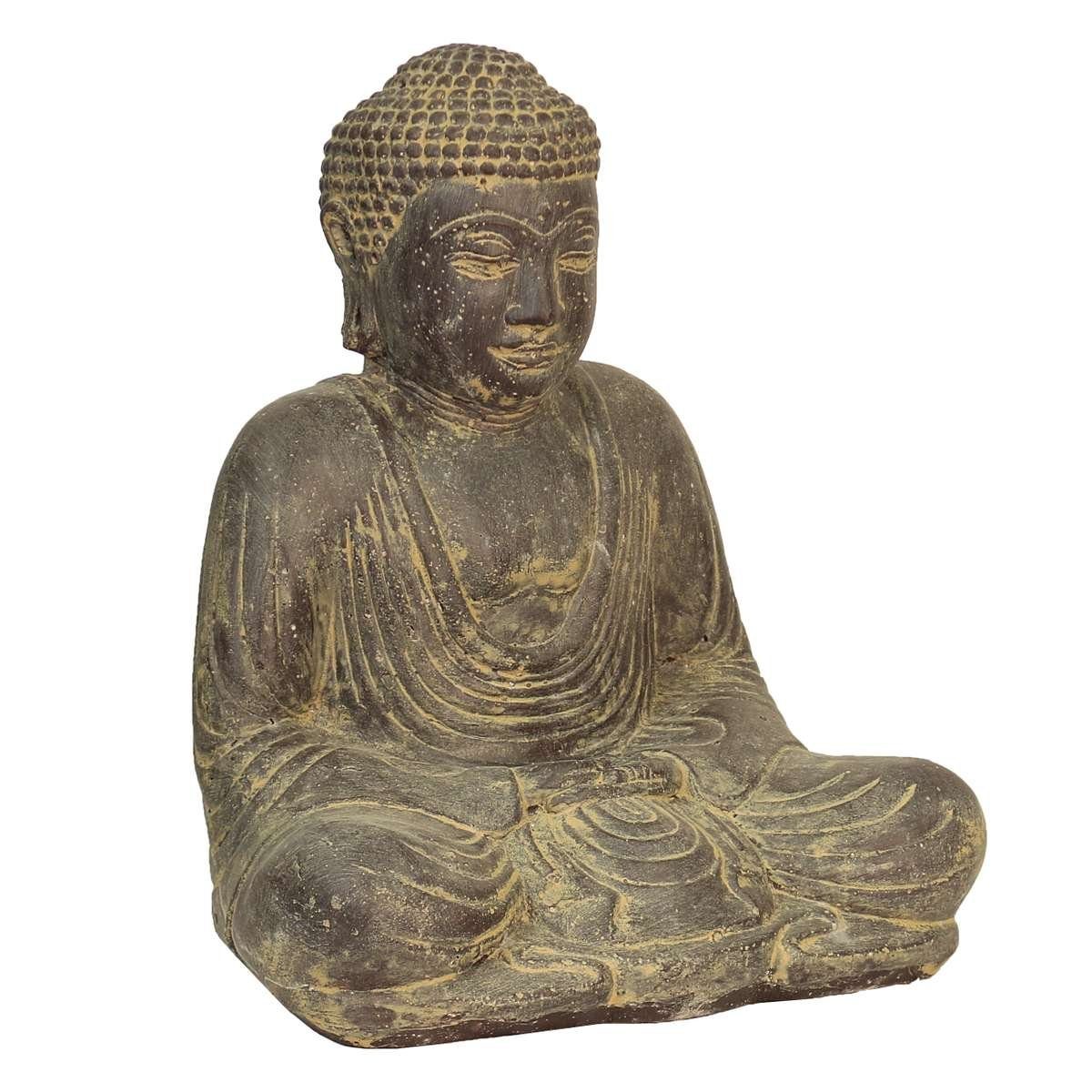 Oriental Herstellung (1 20 Buddha Japan traditionelle Sitzend Figur Gartenfigur aus St), Ursprungsland Dekofigur Lavastein Handarbeit Galerie in im cm