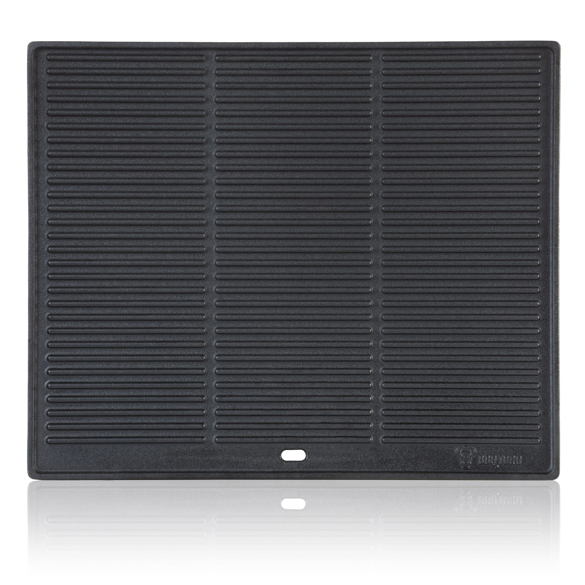 BBQ-Toro Grillplatte Gusseisen Grillplatte 48 x 39,5 cm, Wendeplatte pre-seasoned (1-St), Mit Ablaufloch