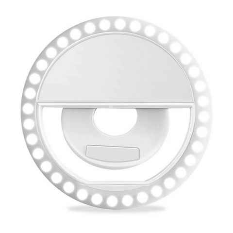 COFI 1453 Selfie Licht Ring Handy Halter mit USB Kabel Handy Flash LED Light Ringblitz