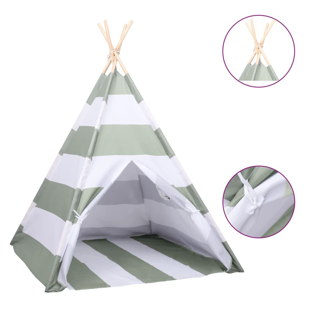Spielzelt 120 x 120 x 150 cm Kinder Tipi-Zelt Tasche Pfirsichhaut Gestreift 120x