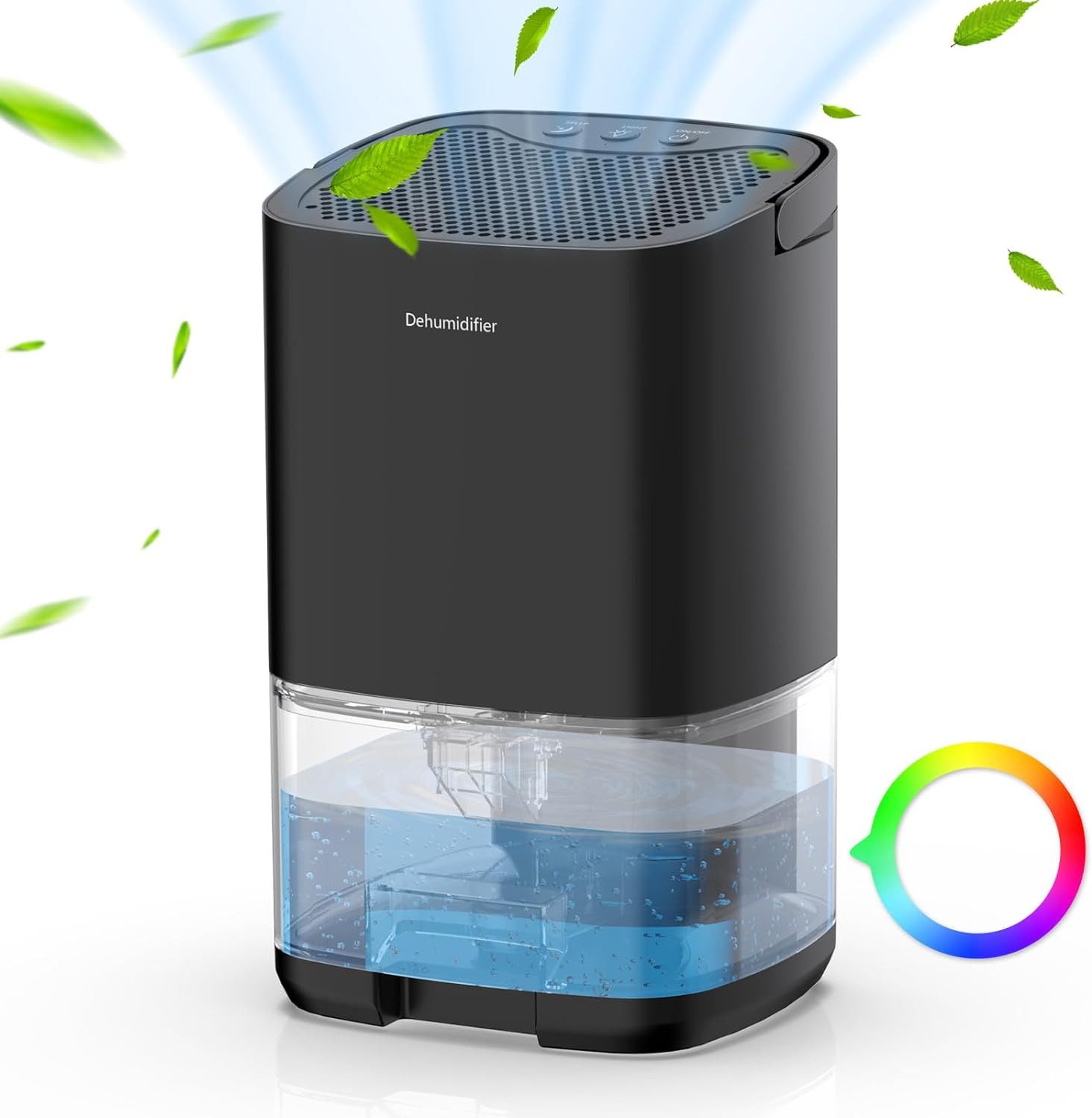 ibettertec Luftentfeuchter Elektrischer Raumentfeuchter Klein 0,35 l/Tag, Tank 1 l, Mit LCD-Display, Leises Design, für 26 m³ Räume Entfeuchtung