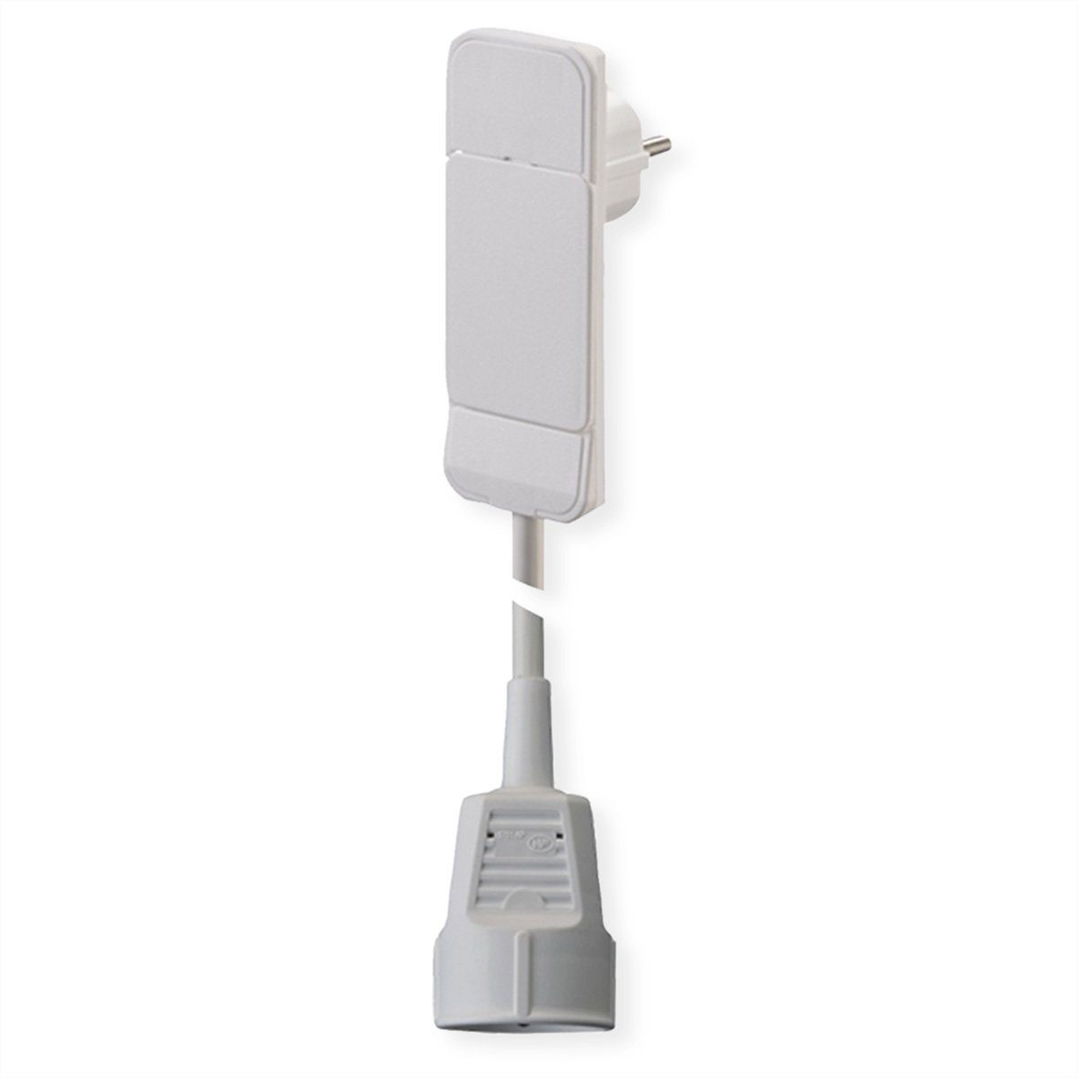 Bachmann SmartPlug Flachstecker 1x Schutzkontakt weiß Stromadapter Schutzkontakt, CEE 7/7, Typ-E/F zu Schutzkontakt, CEE 7/3, Typ-F, 300.0 cm, 3m