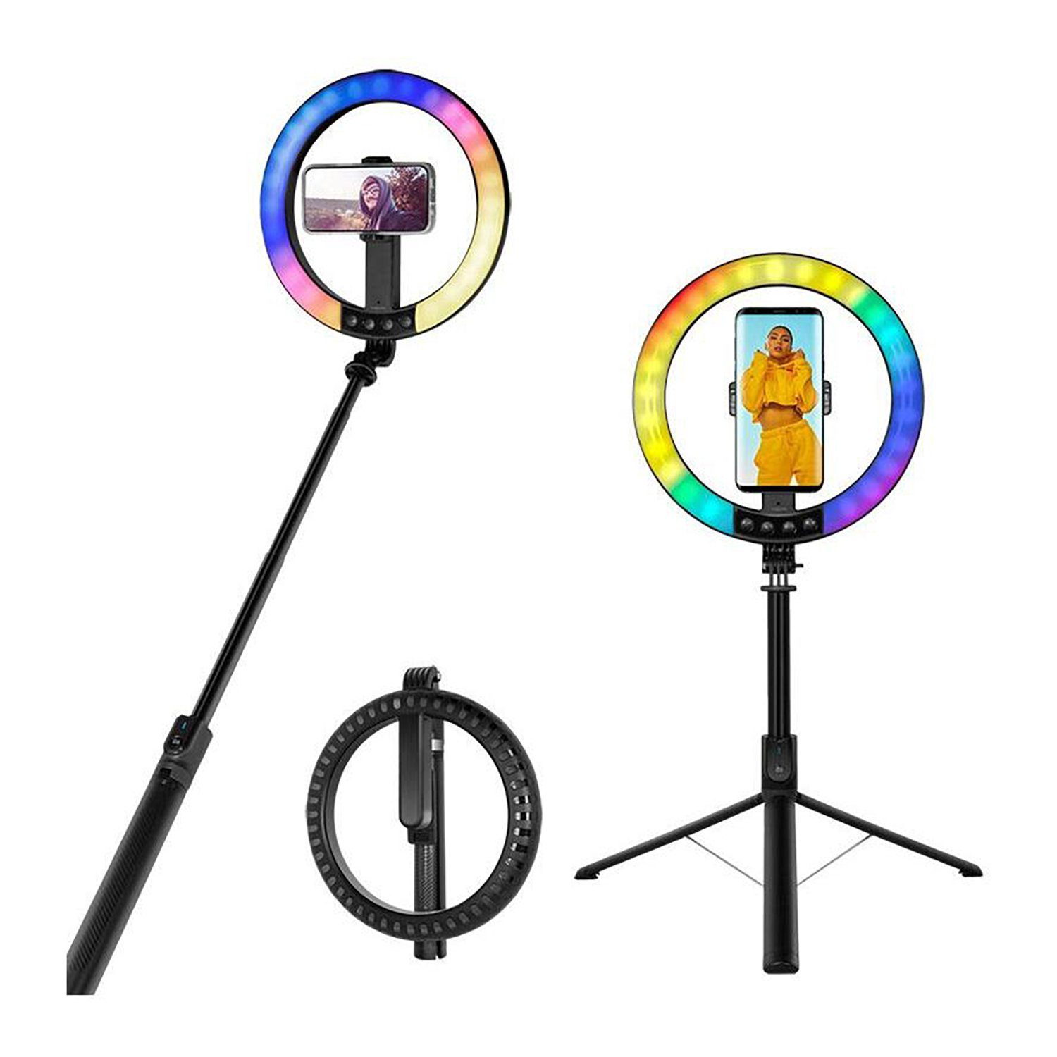 LogiLink Videoleuchte LogiLink 20cm m.Selfie-Stick-Stativ,DM Smartphone-Ringlicht