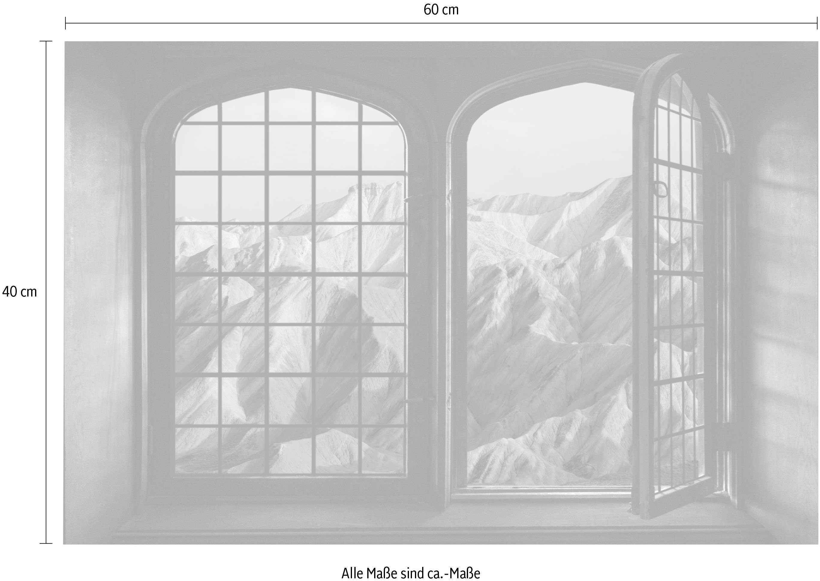 queence Wandsticker Berge, Wandsticker, Wandbild, selbstklebend, 3D, Fenster