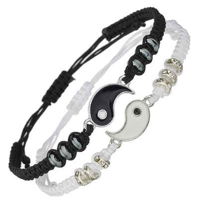 FeelGlad Armkette passende Yin und Yang verstellbare Seil Armbänder, Abgleichbar