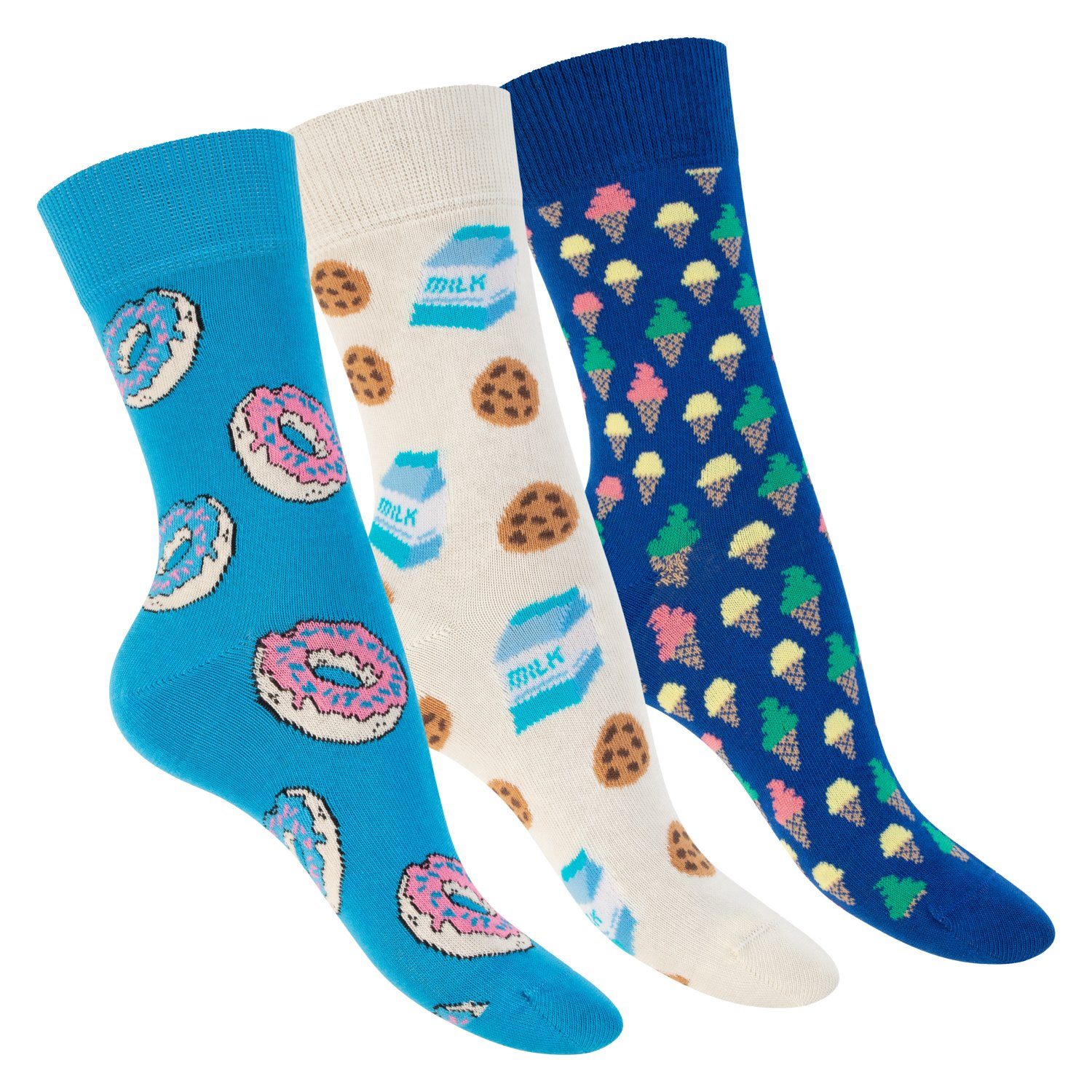 Socken, Bunte Baumwollsocken Damen/Herren Modische Sweets Footstar Motiv Basicsocken