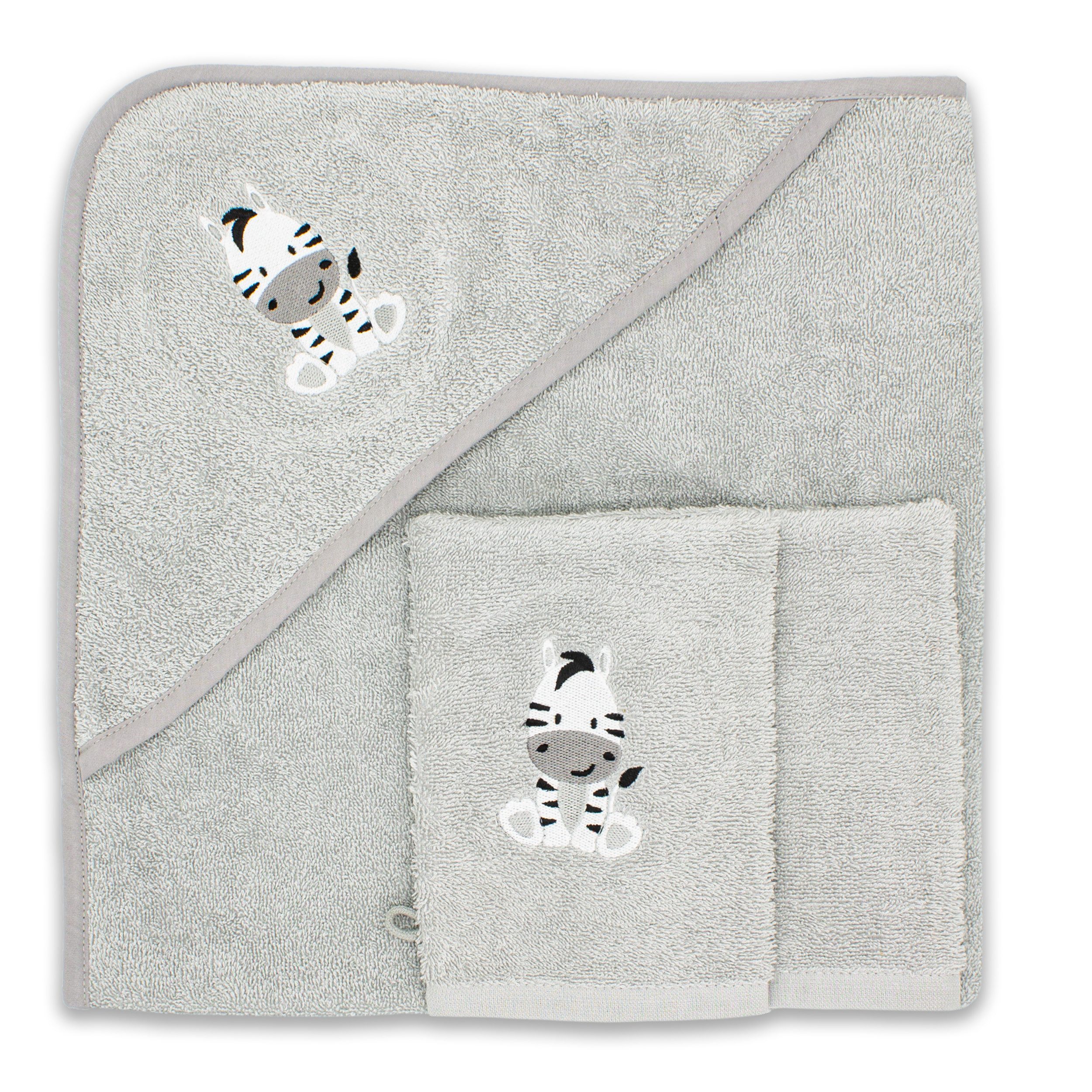 Babykajo Kapuzenhandtuch 80x80 - 100x100 cm, Frottee (1-St), Kuschliges Baby Handtuch mit Waschlappen