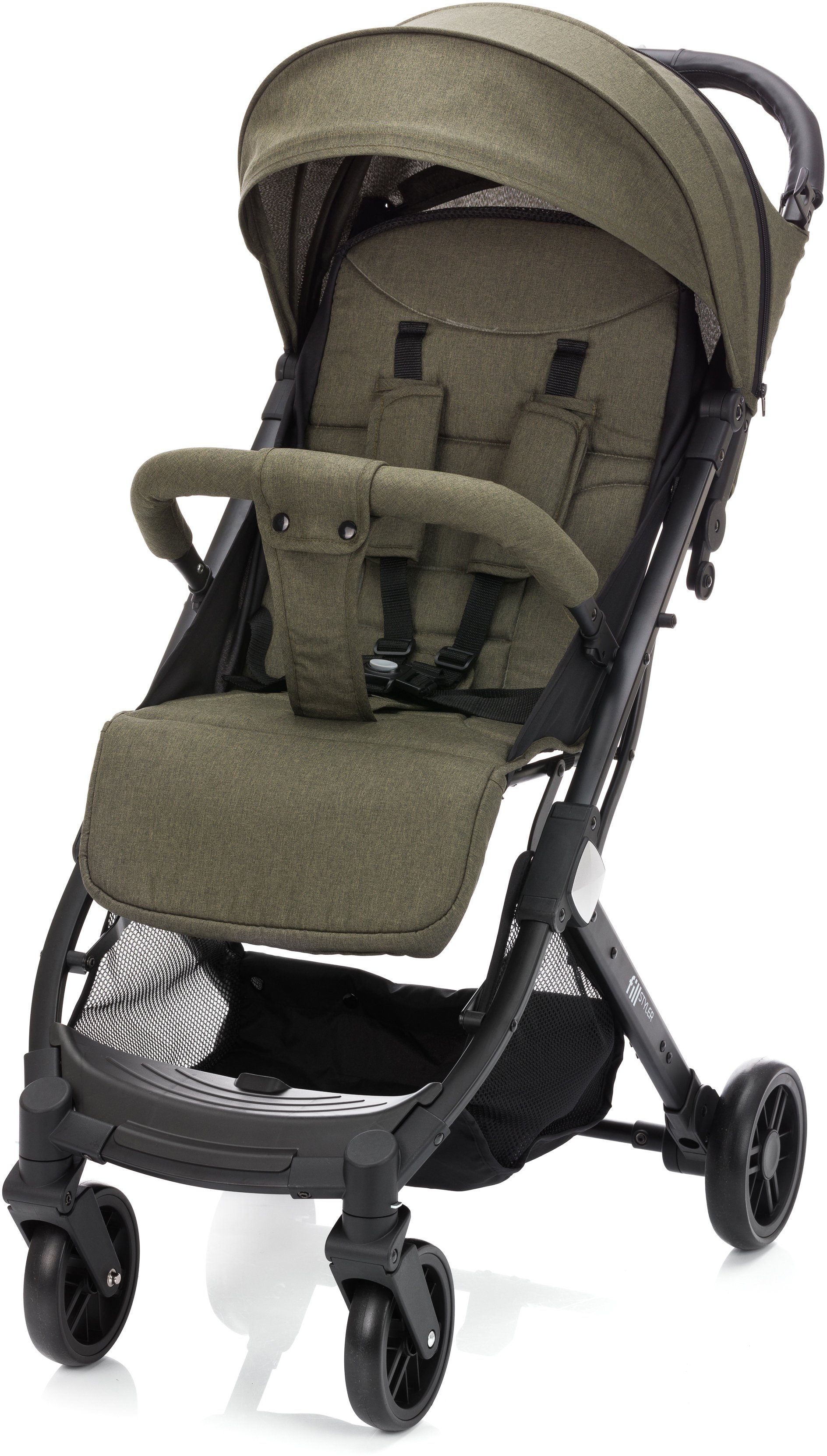 Fillikid Sport-Kinderwagen Styler, oliv melange, mit Trolleygriff