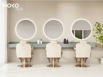 HOKO Badspiegel rund 80cm mit LED Licht Wechsel (Warmweiß - Kaltweiß - Neutral. Licht mit Touch Schalter und mit Wandschalter einschaltbar. Memory-Funktion.IP44, 5mm HD Glass)