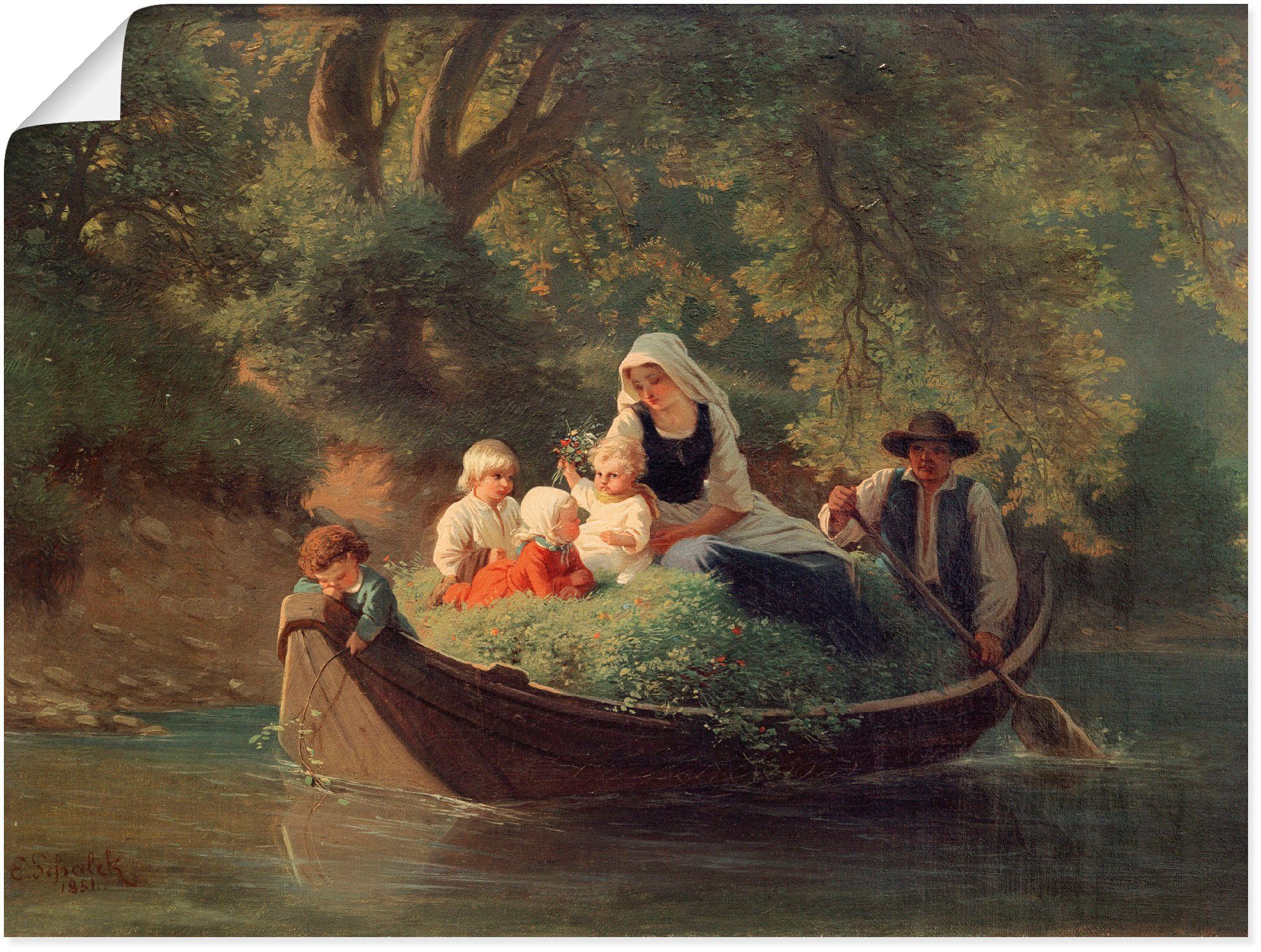 Größen Poster oder & versch. Familien Leinwandbild, Wandbild Boot, in als (1 St), Bauernfamilie Alubild, Artland in einem Gruppen Wandaufkleber