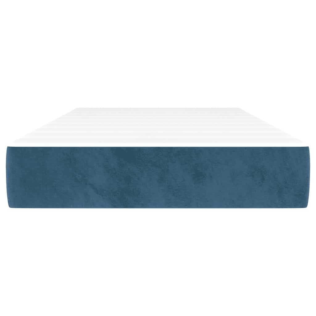 Boxspringmatratze Taschenfederkernmatratze Dunkelblau 80x210x20 cm Samt, günstig online kaufen