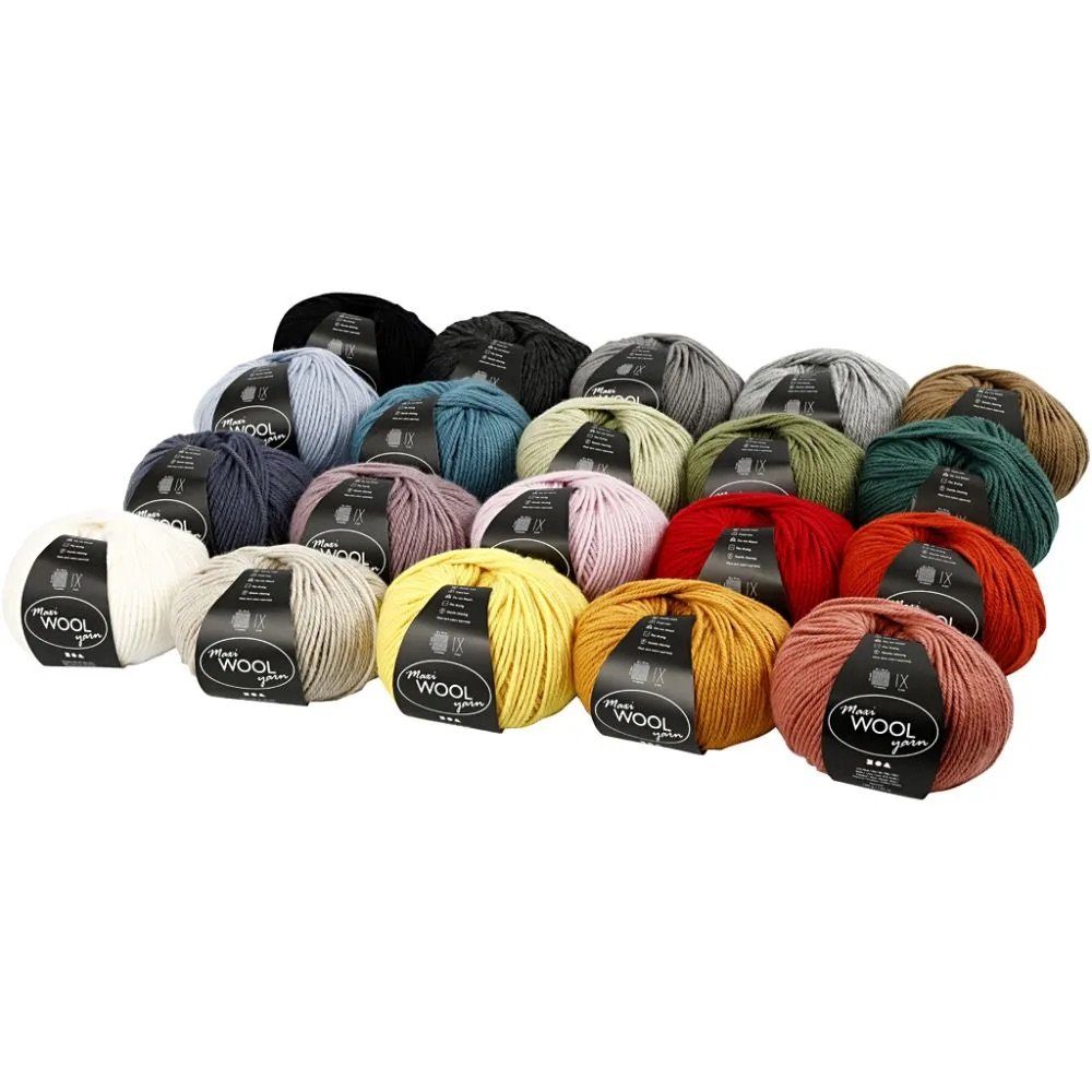 Maxi 100 Wolle WOOL g/ m, Hellbraun 1 yarn, Dekofigur L: Knäuel 125 Creotime