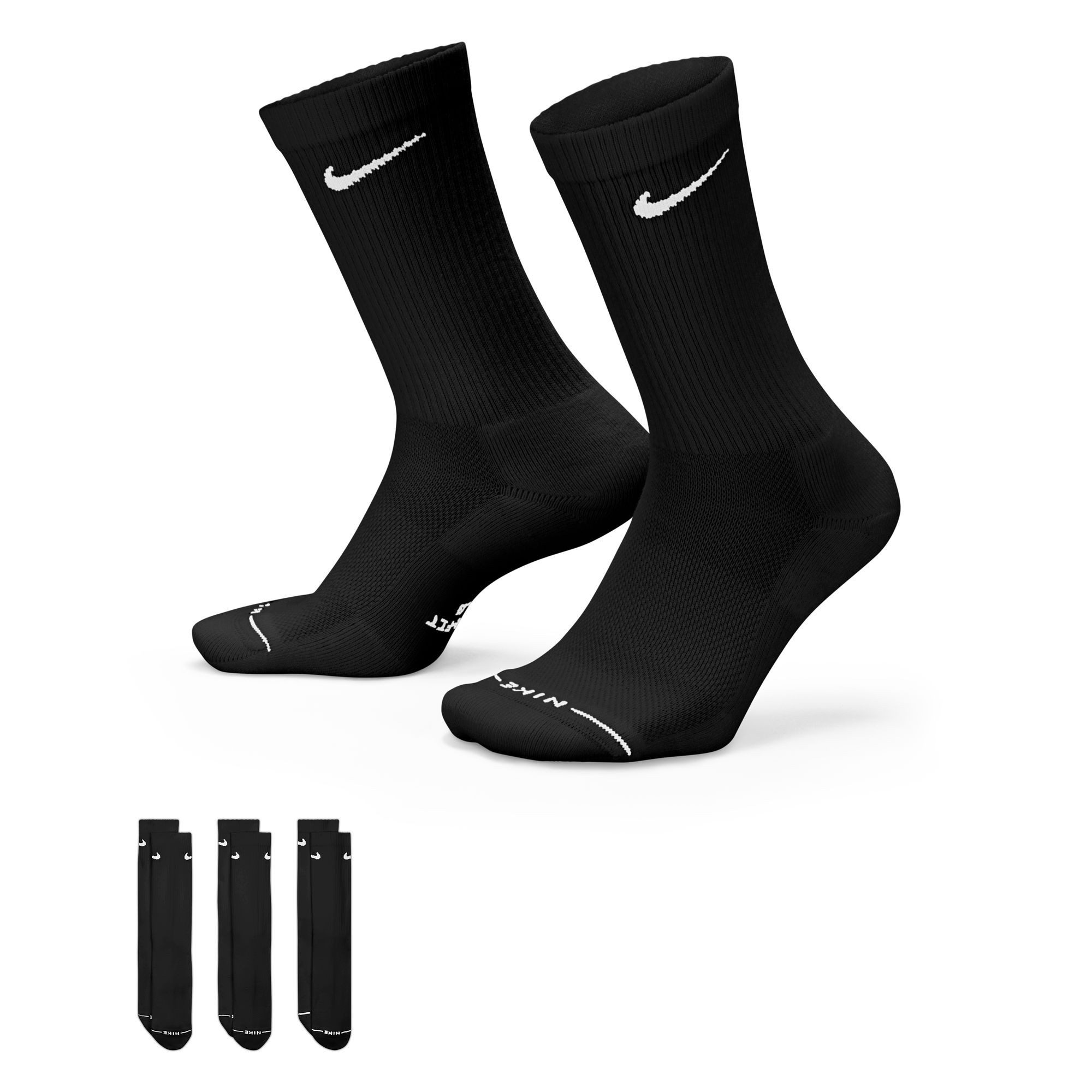 Nike Funktionssocken U NK ED ELVD CRW 3P - 144 für Erwachsene, mit Baumwolle im Obermaterial, formstabil