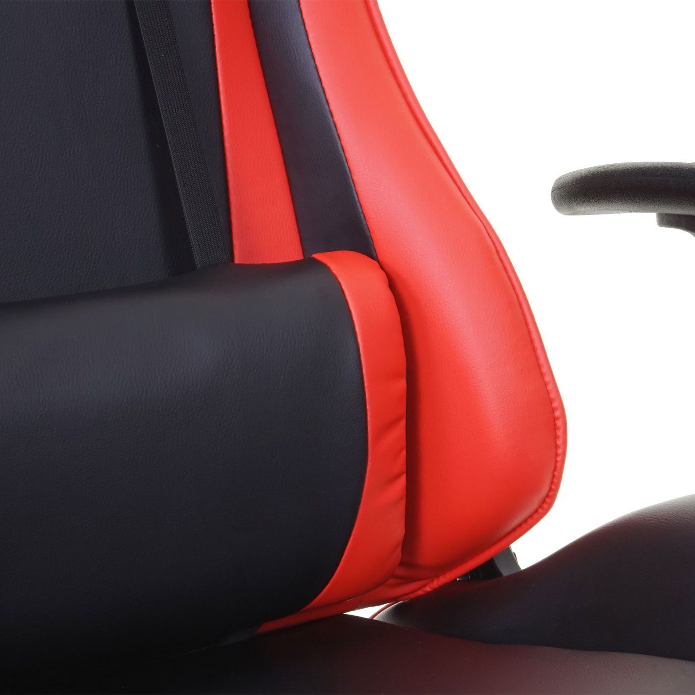 MCW-D25-K, MCW Nackenkissen Inkl. Sitz, einstellbar, schwarz,rot Schreibtischstuhl Wippmechanik Höhenverstellbarer